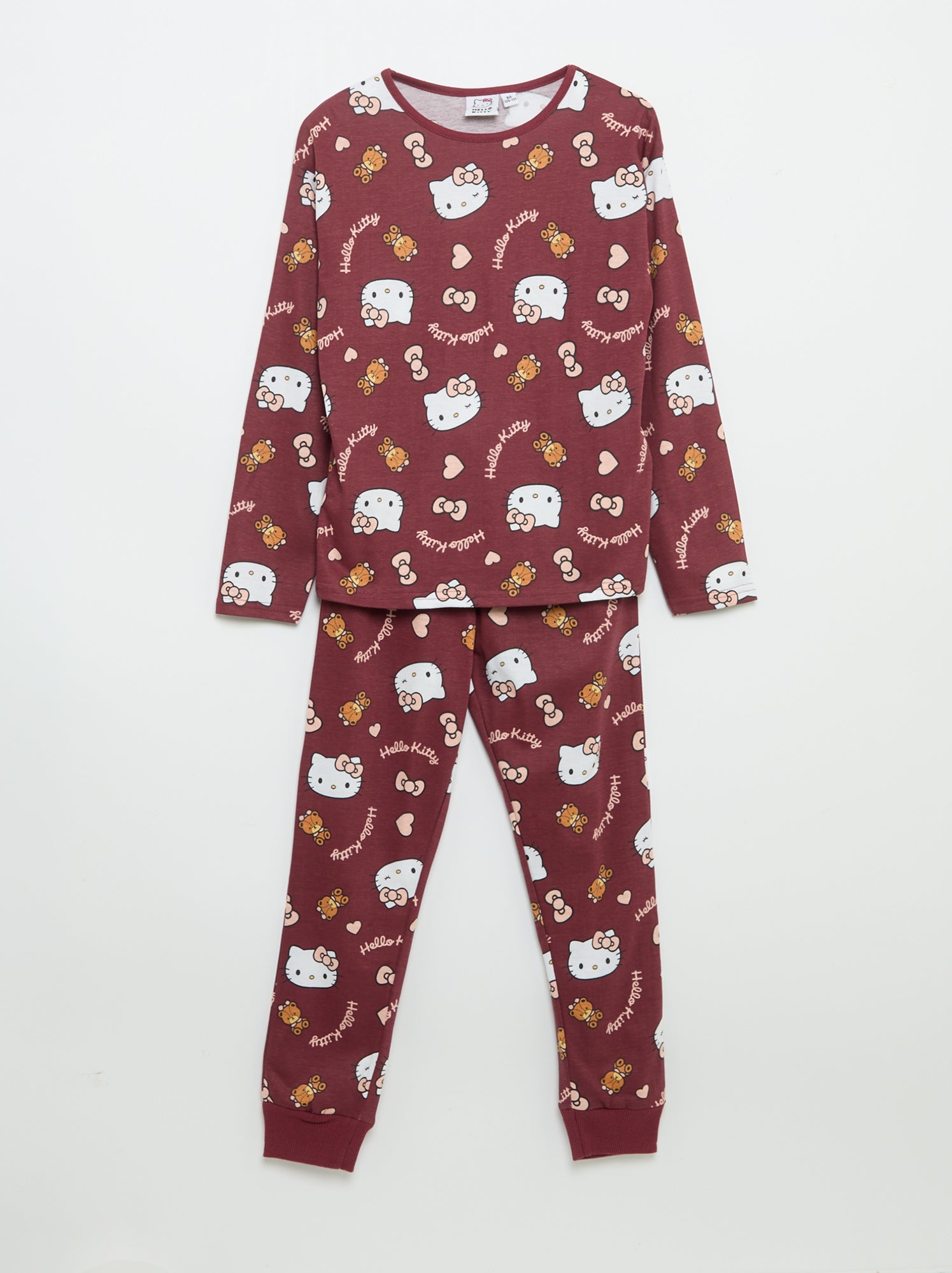 Ensemble de pyjama long 'Hello Kitty' - 2 pièces - Rouge