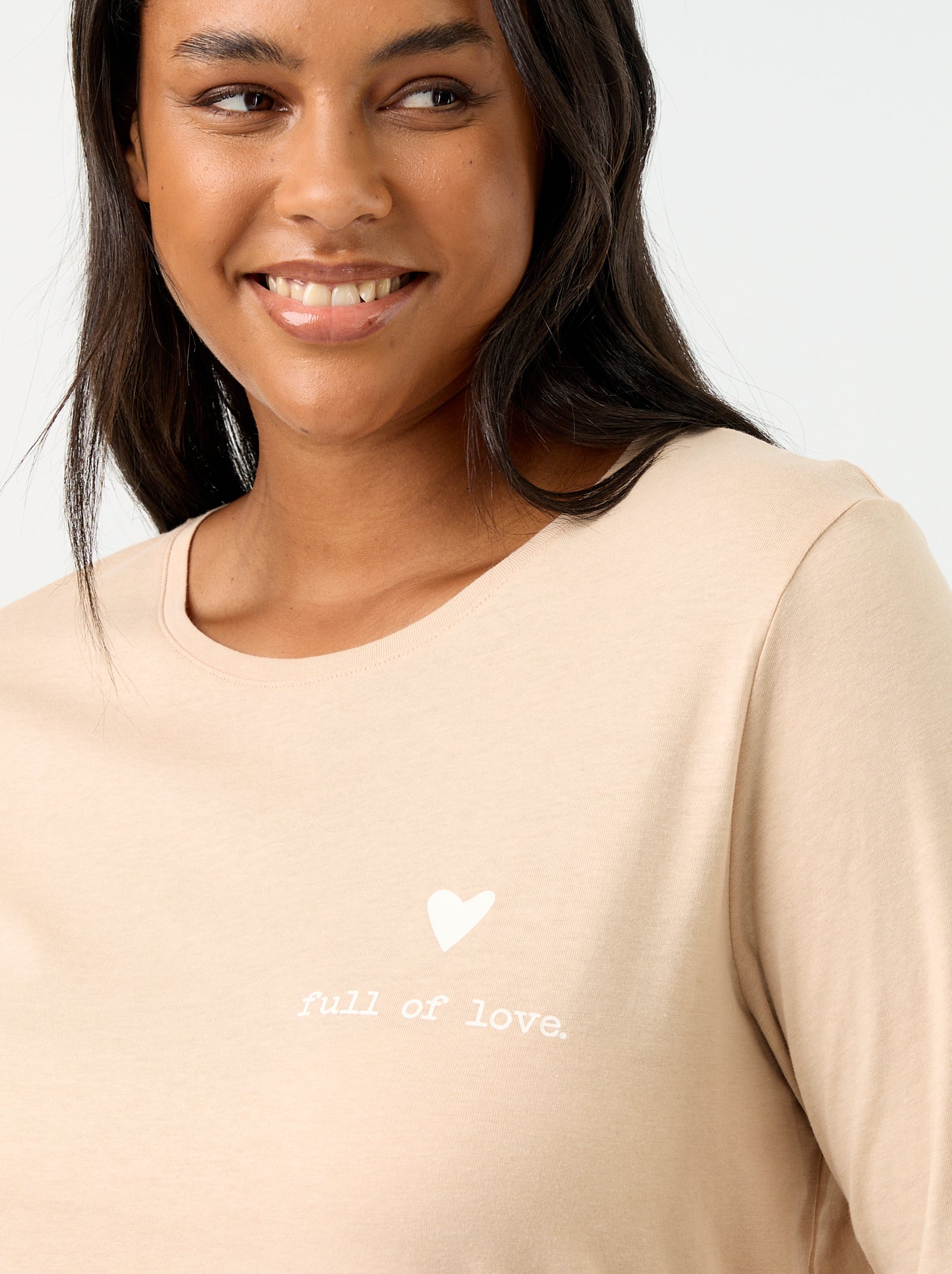 Ensemble de pyjama long imprimé - 2 pièces - Beige