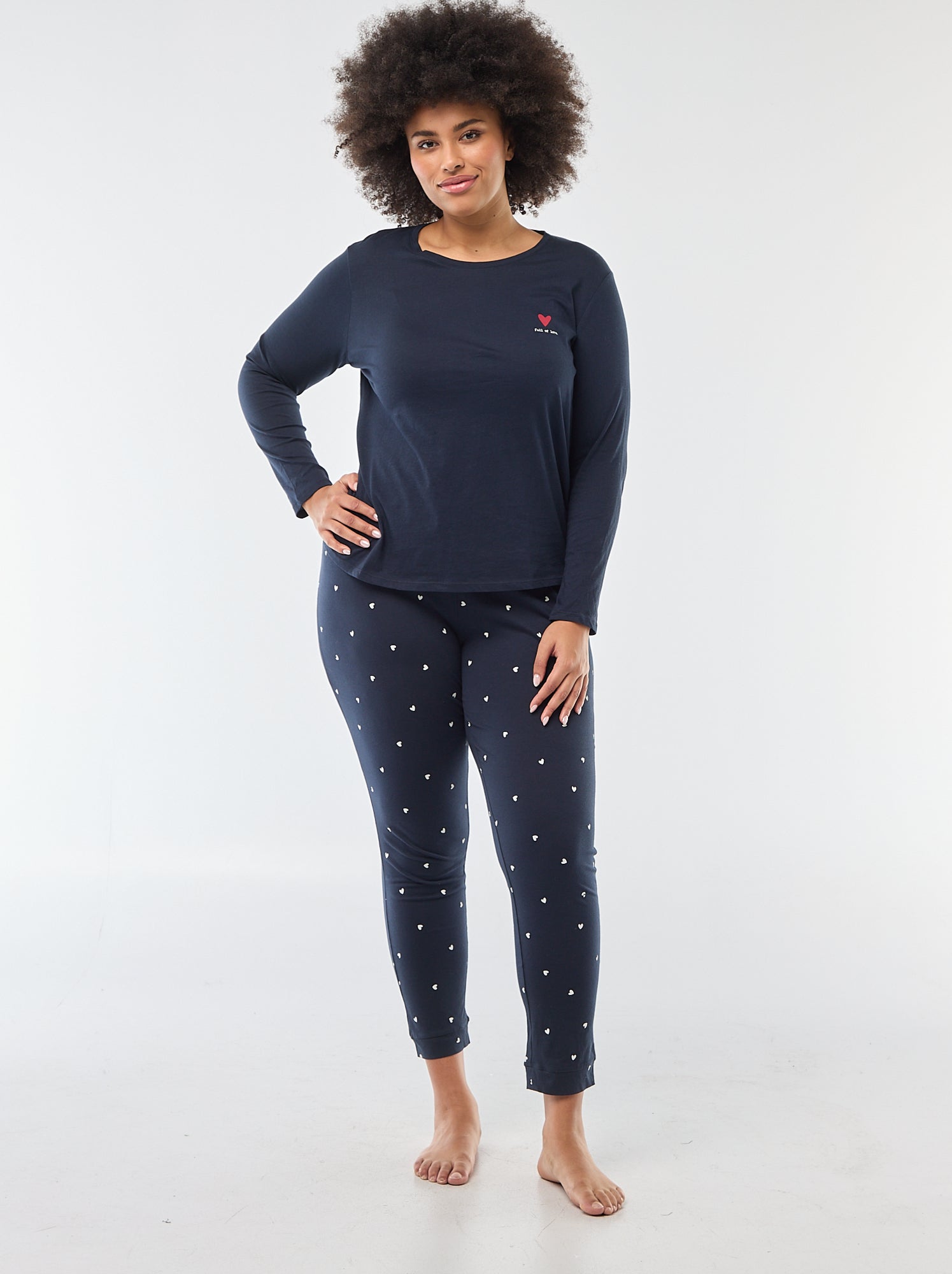 Ensemble de pyjama long imprimé - 2 pièces - Bleu