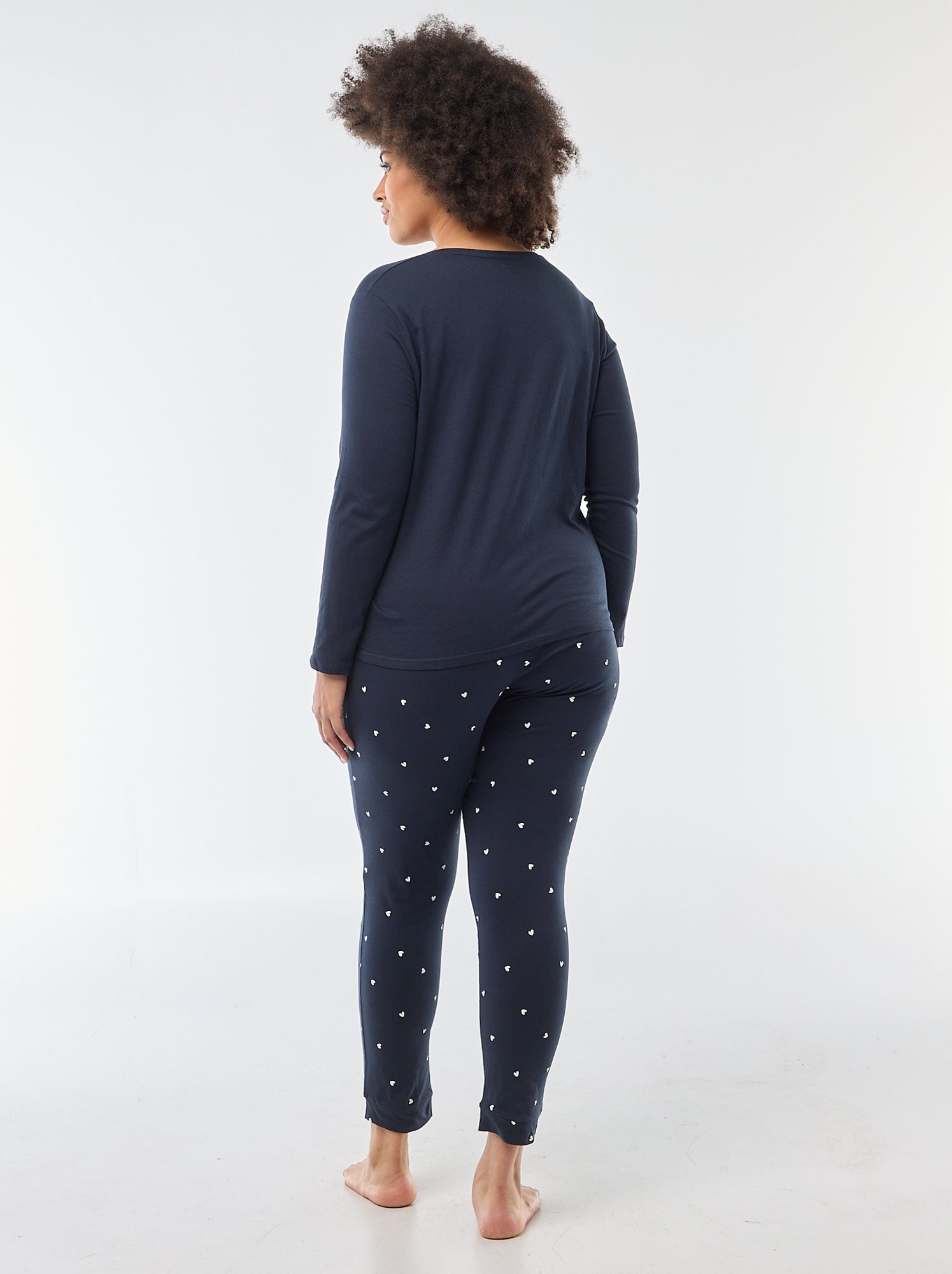 Ensemble de pyjama long imprimé - 2 pièces - Bleu