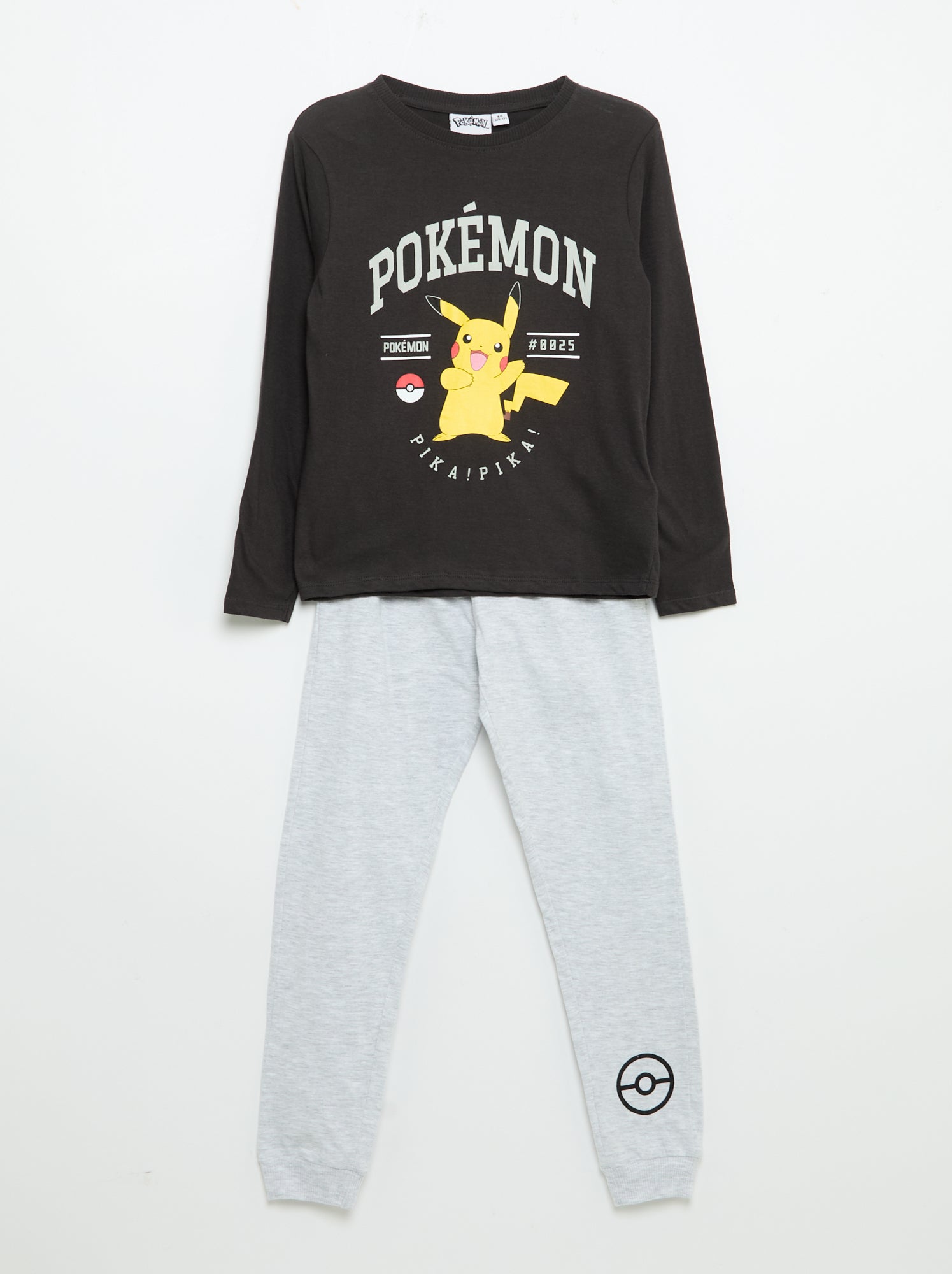 Ensemble de pyjama long 'Pikachu' 'Pokémon' - 2 pièces - Noir