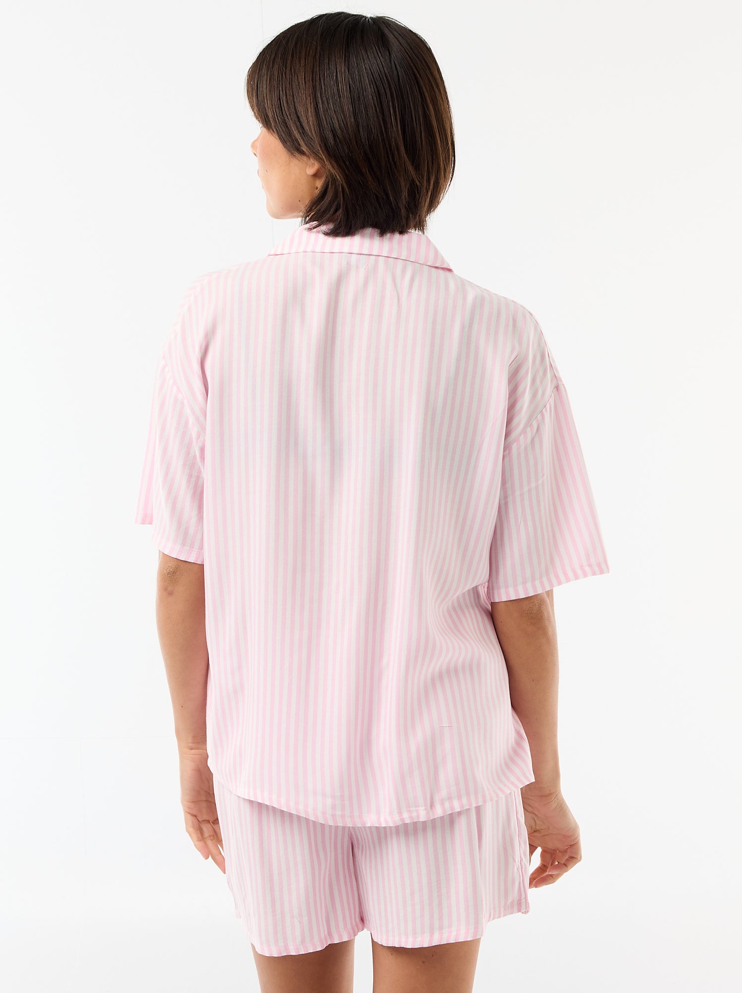 Ensemble de pyjama all-over rayé haut + short - Rose