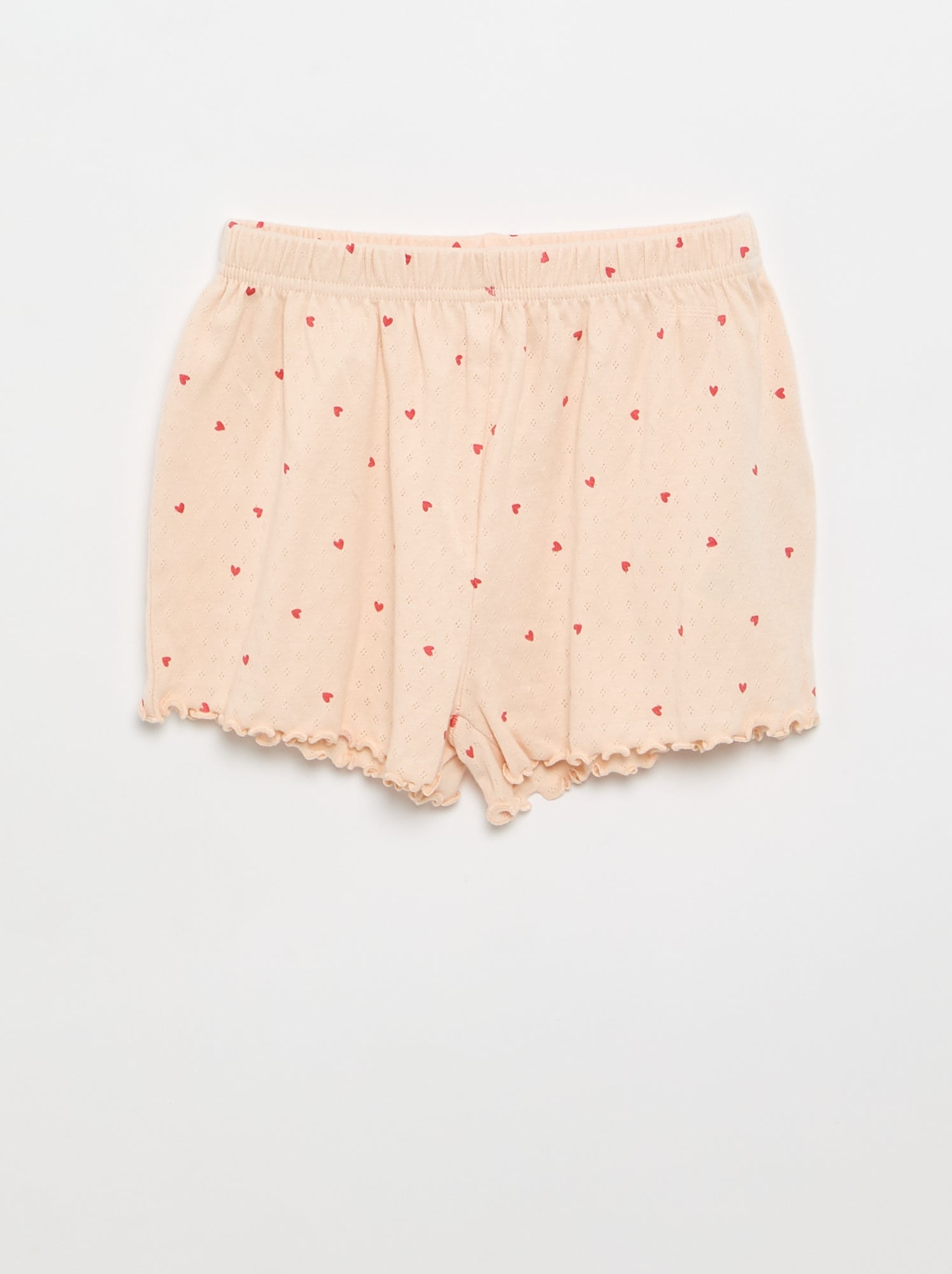 Ensemble de pyjama t-shirt + short en maille pointelle - 2 pièces - Rose