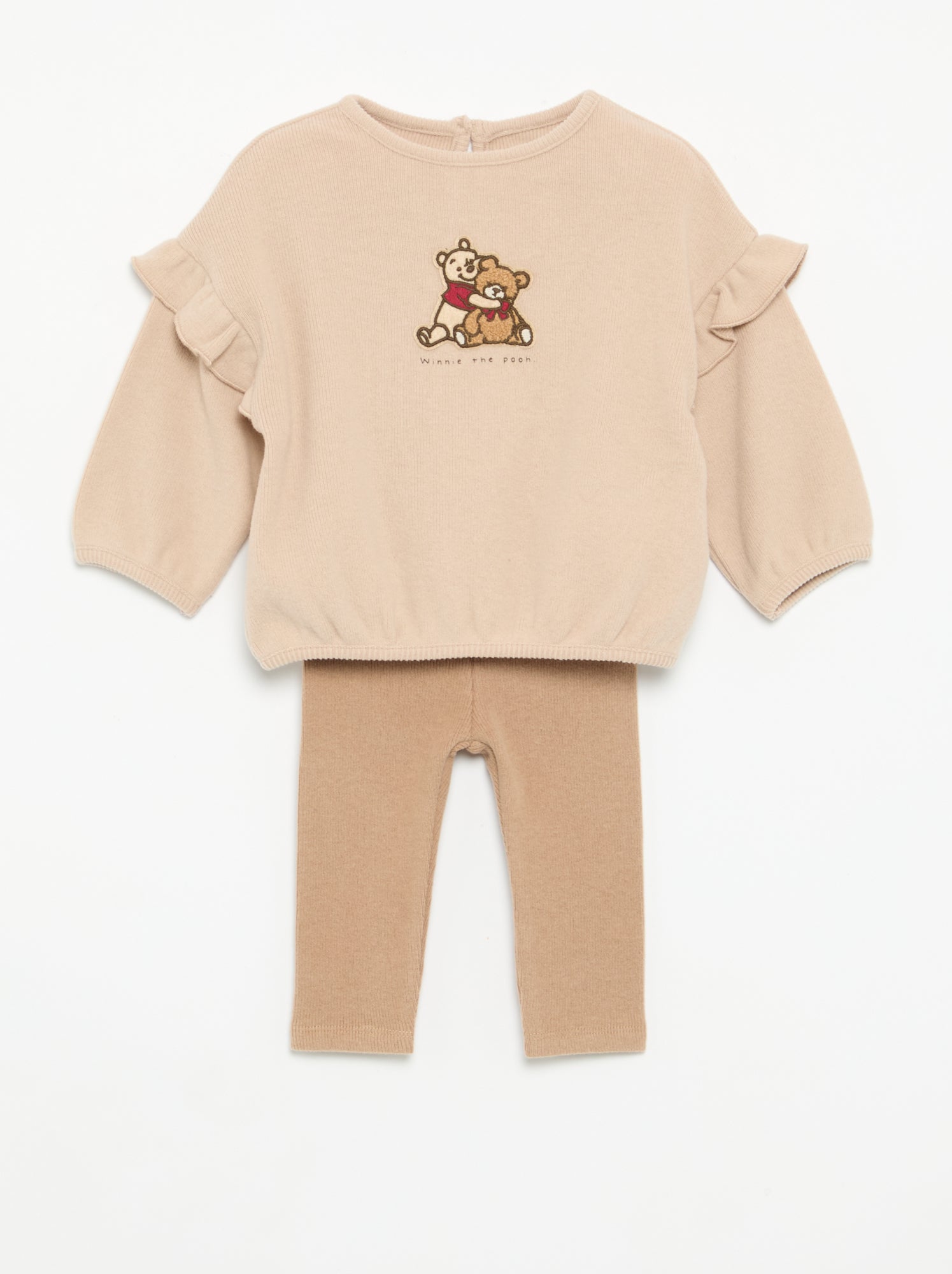Ensemble 'Disney' 2 pièces - Sweat à volants + legging - Beige