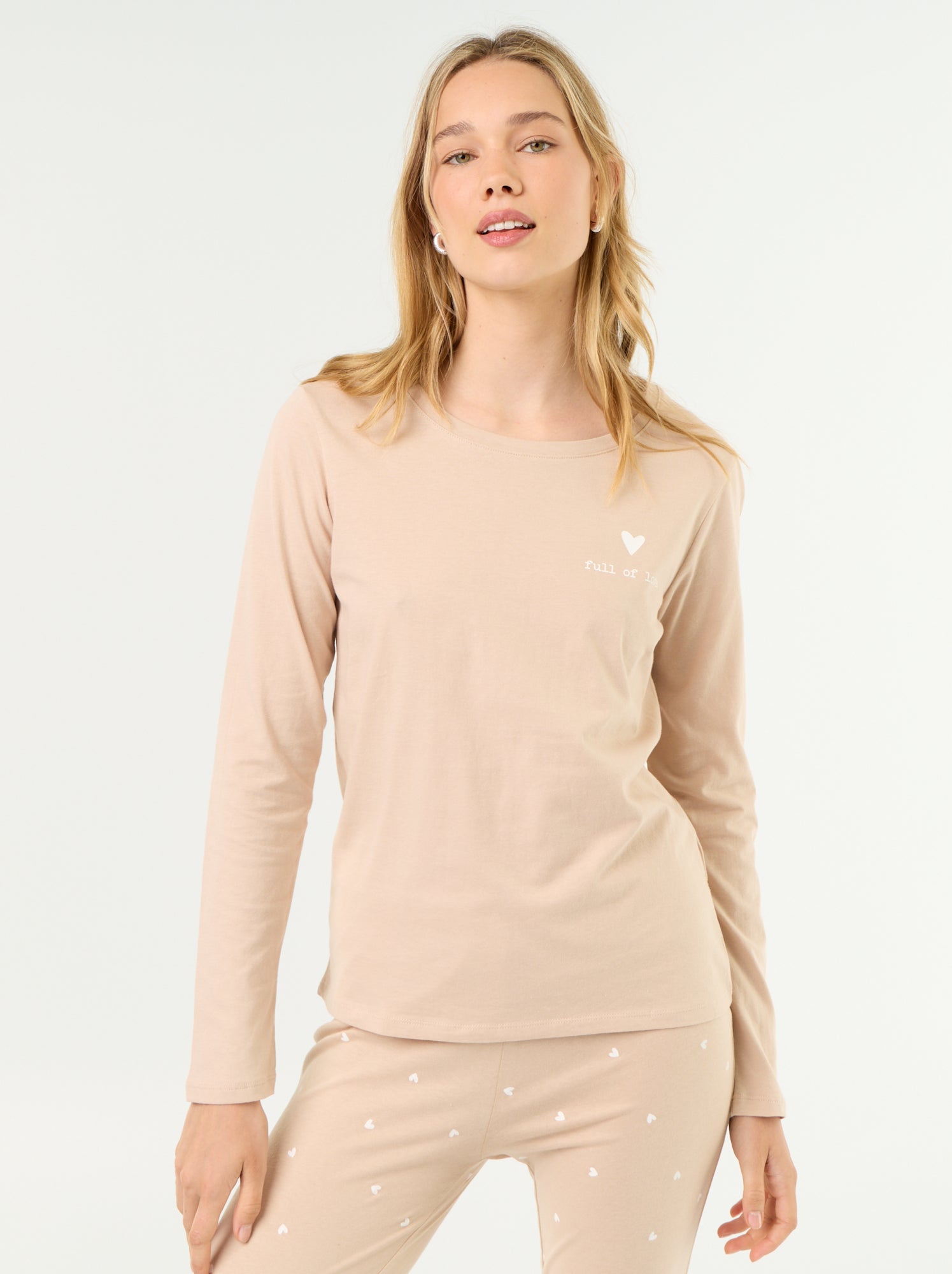 Ensemble en jersey - 2 pièces - Beige