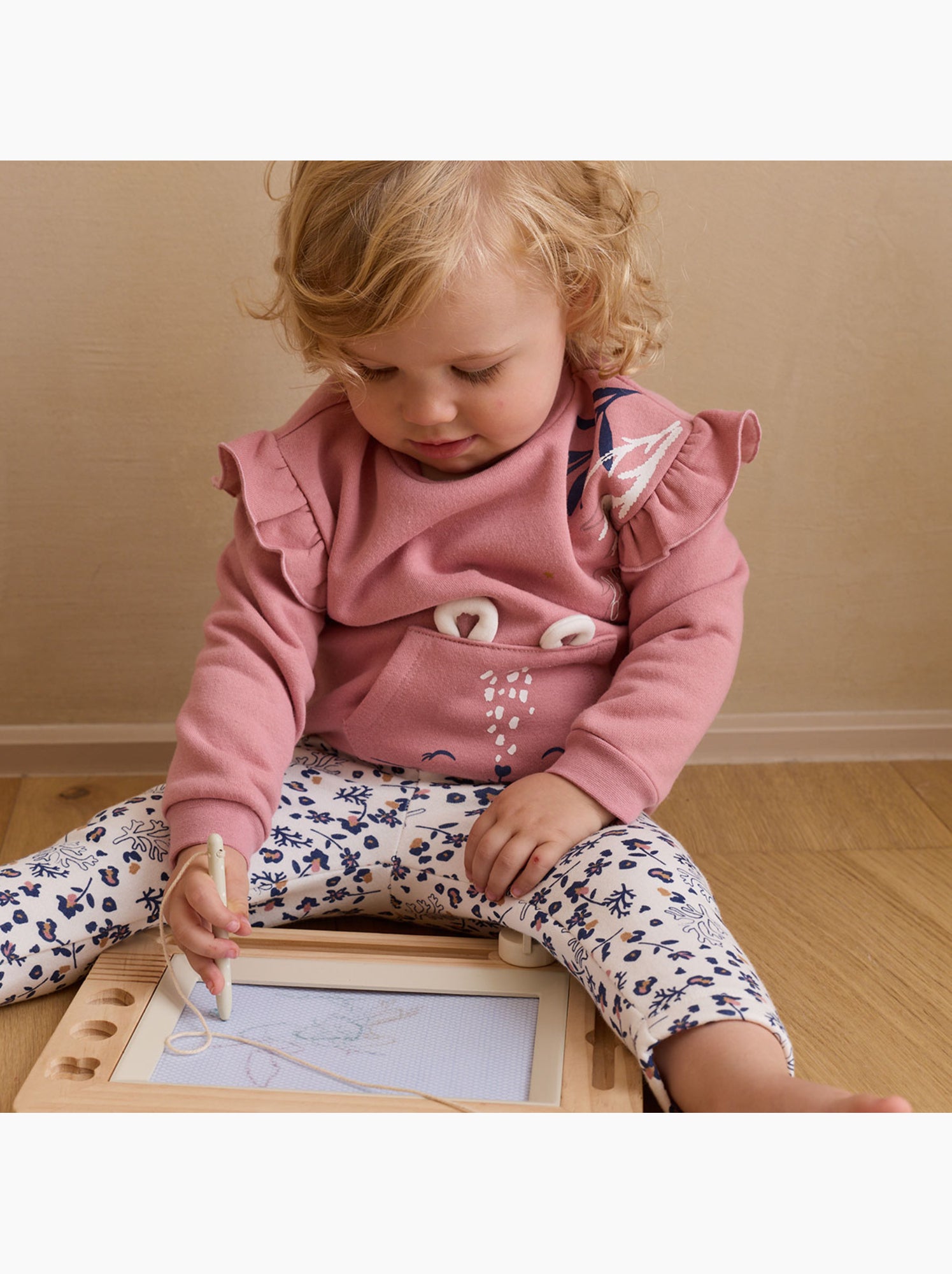 Ensemble enfant sweat et legging en molleton céleste - Rose