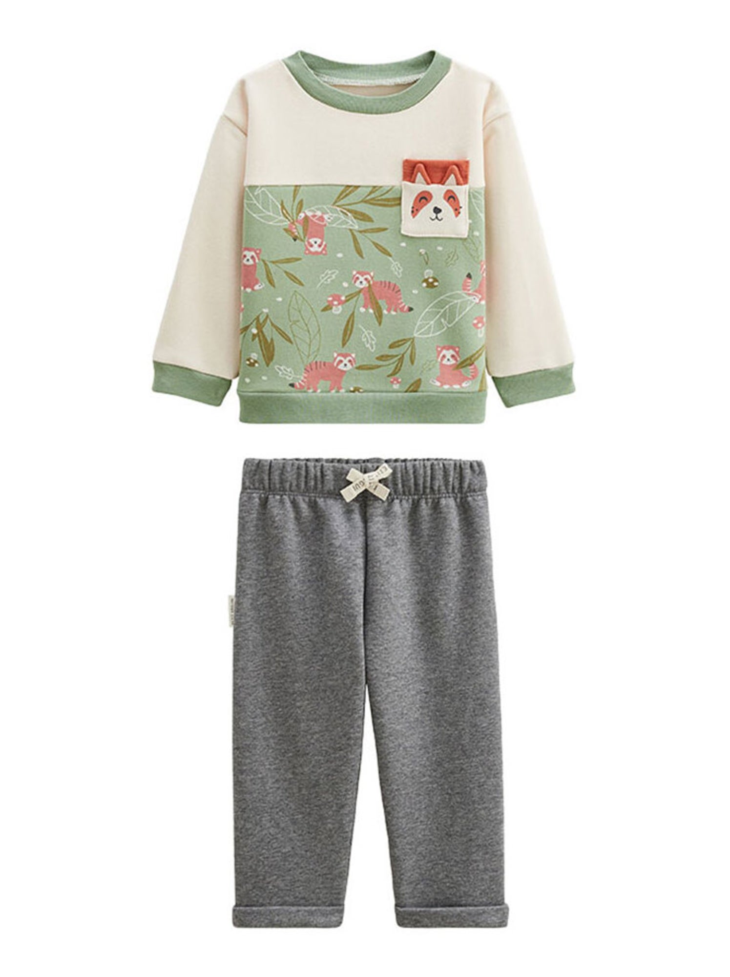 Ensemble enfant sweat et pantalon en molleton gustin - Beige