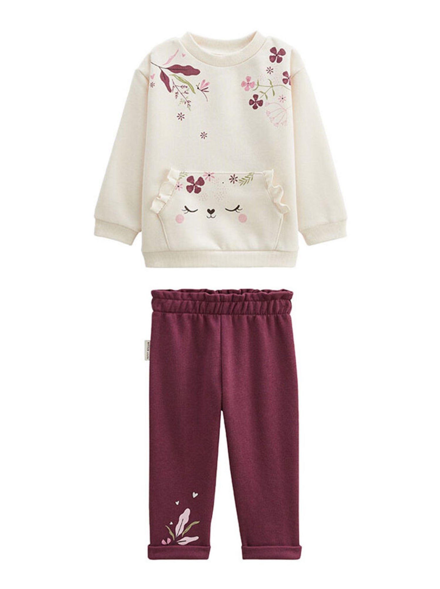 Ensemble enfant sweat et pantalon en molleton mila - Rose