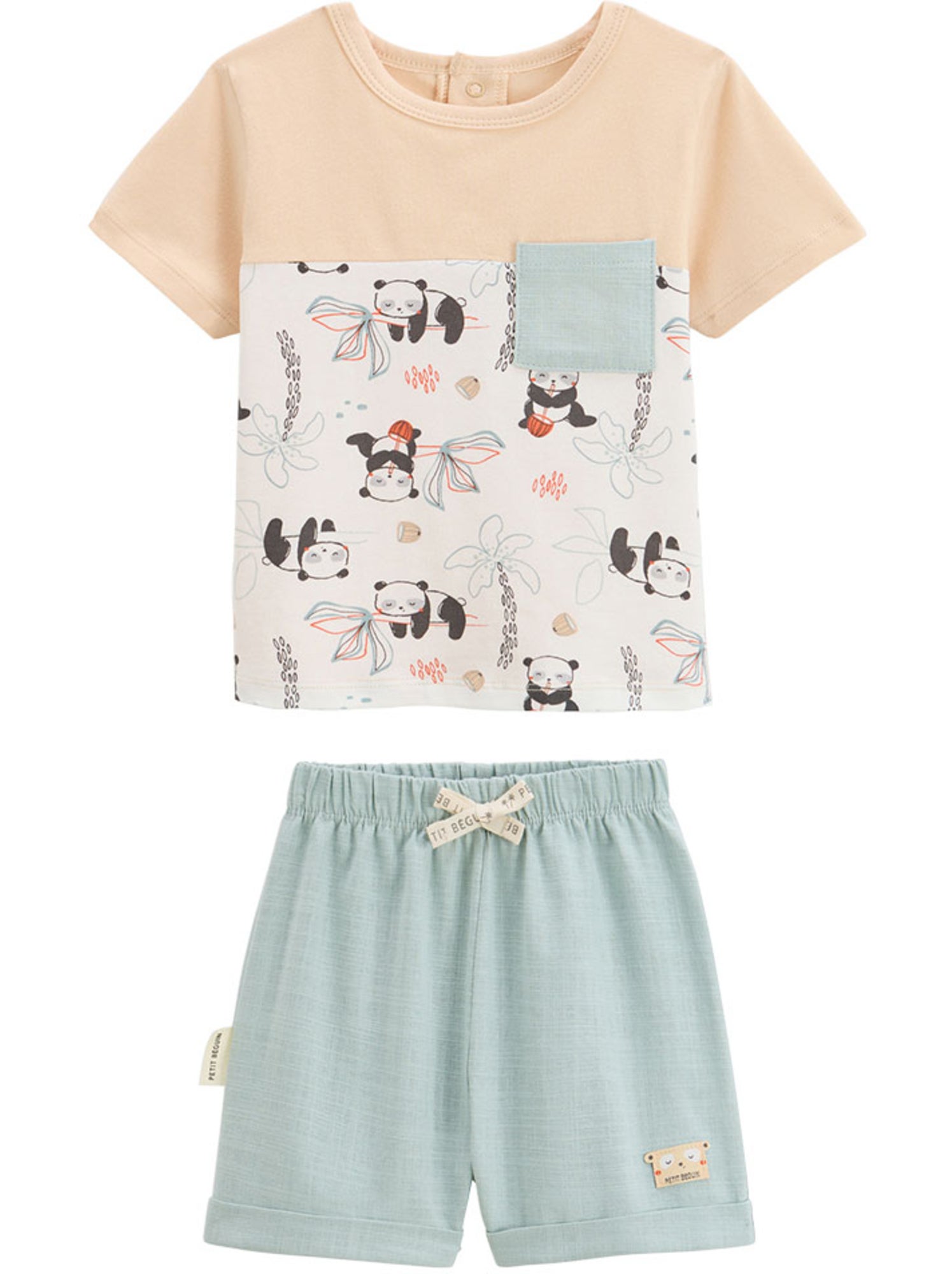 Ensemble enfant t-shirt et short bento - Vert