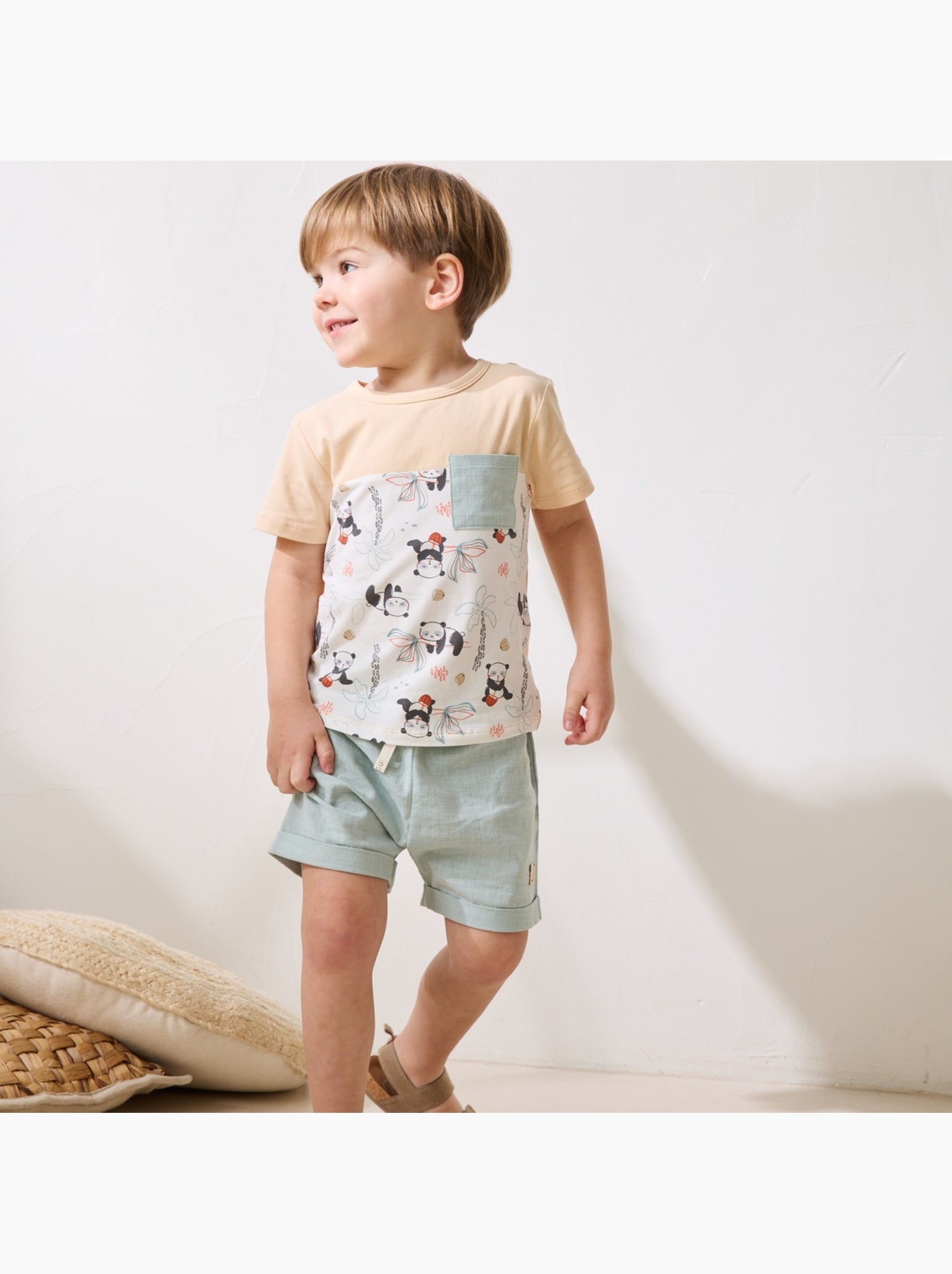 Ensemble enfant t-shirt et short bento - Vert