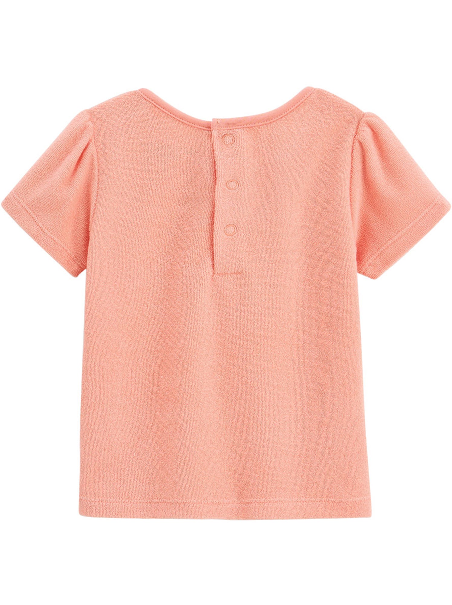 Ensemble enfant t-shirt et short en éponge honfleur - Orange corail