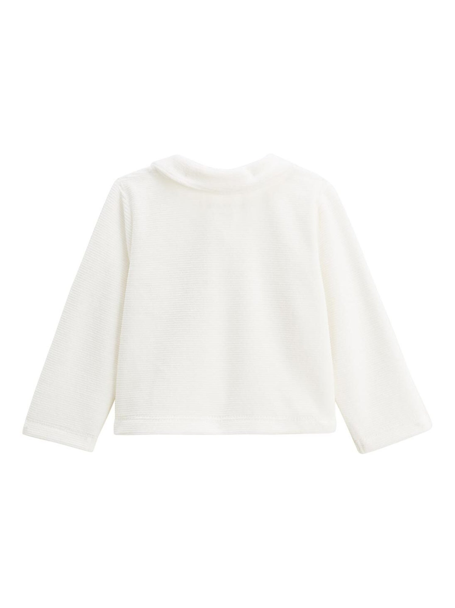 Ensemble gilet et pantalon bébé en velours perle - Ecru