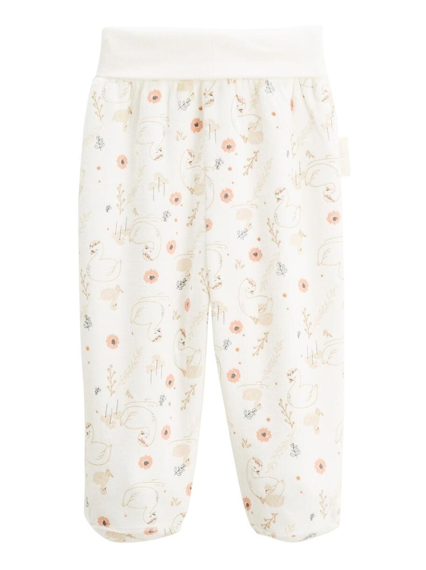Ensemble gilet et pantalon bébé en velours perle - Ecru