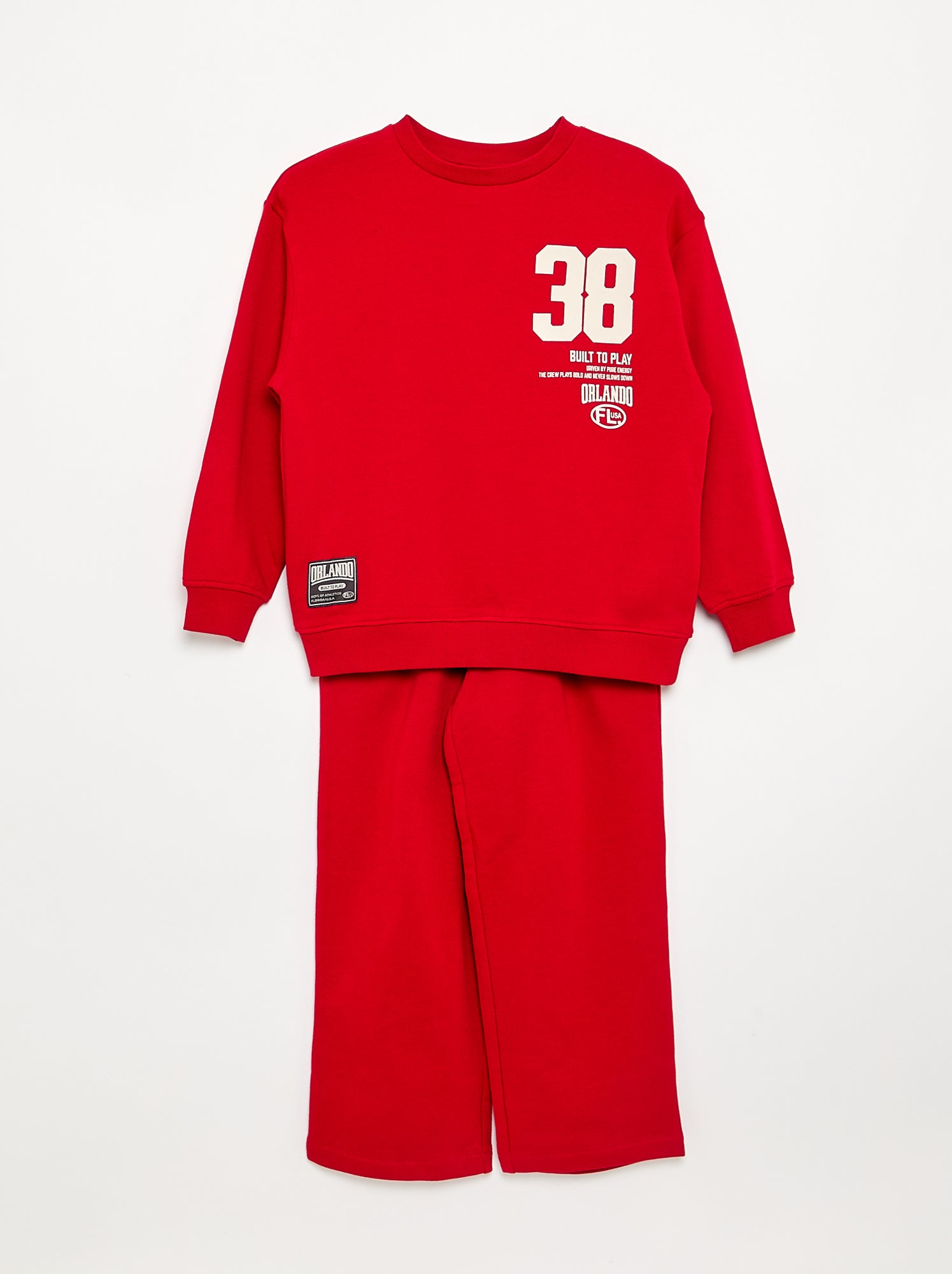 Ensemble jogging sweat + pantalon - 2 pièces - Rouge