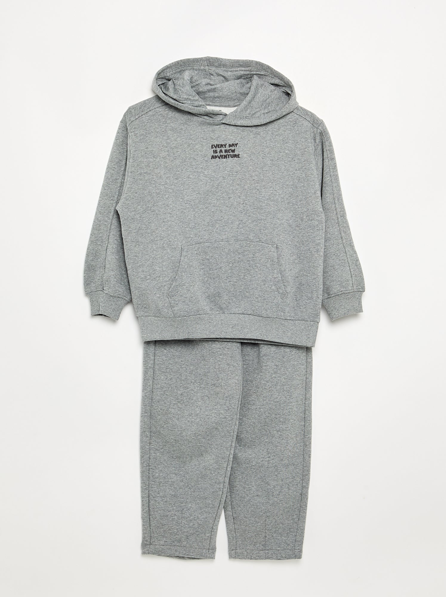 Ensemble jogging sweat + t-shirt - 2 pièces - Gris