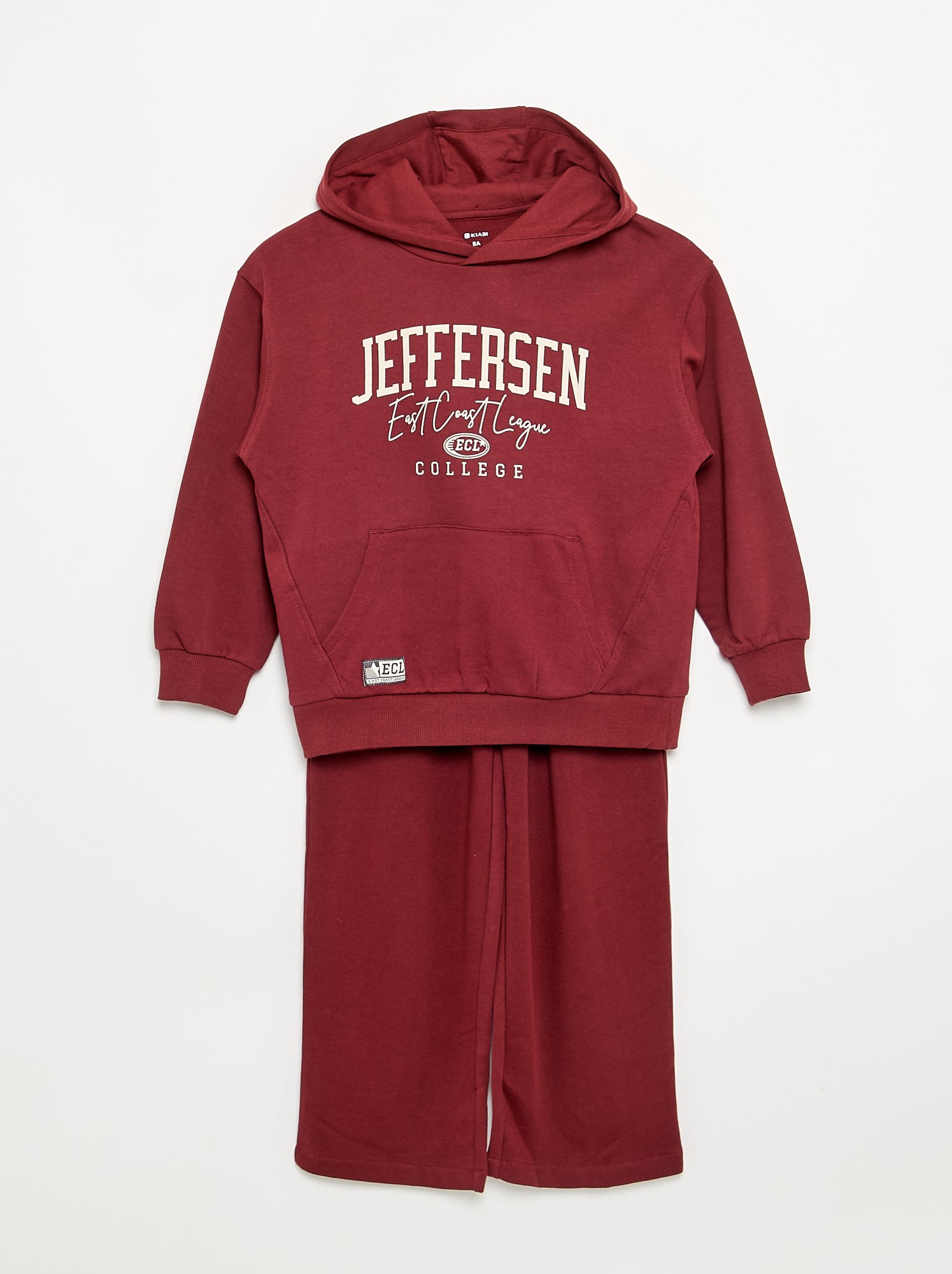 Ensemble jogging sweat zippé à capuche + jogging - 2 pièces - Rouge