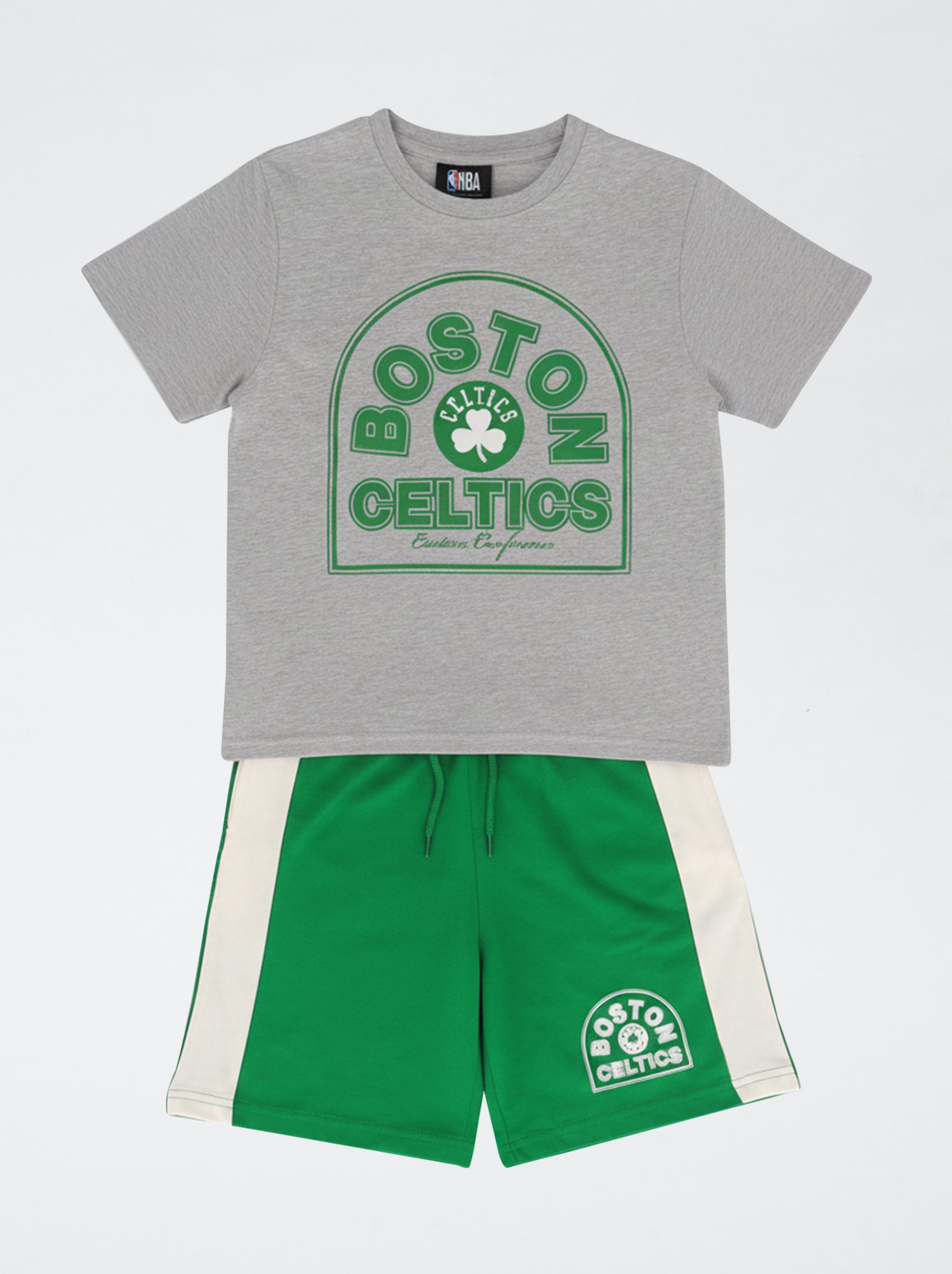Ensemble 'NBA' 2 pièces  short + T-shirt - Gris