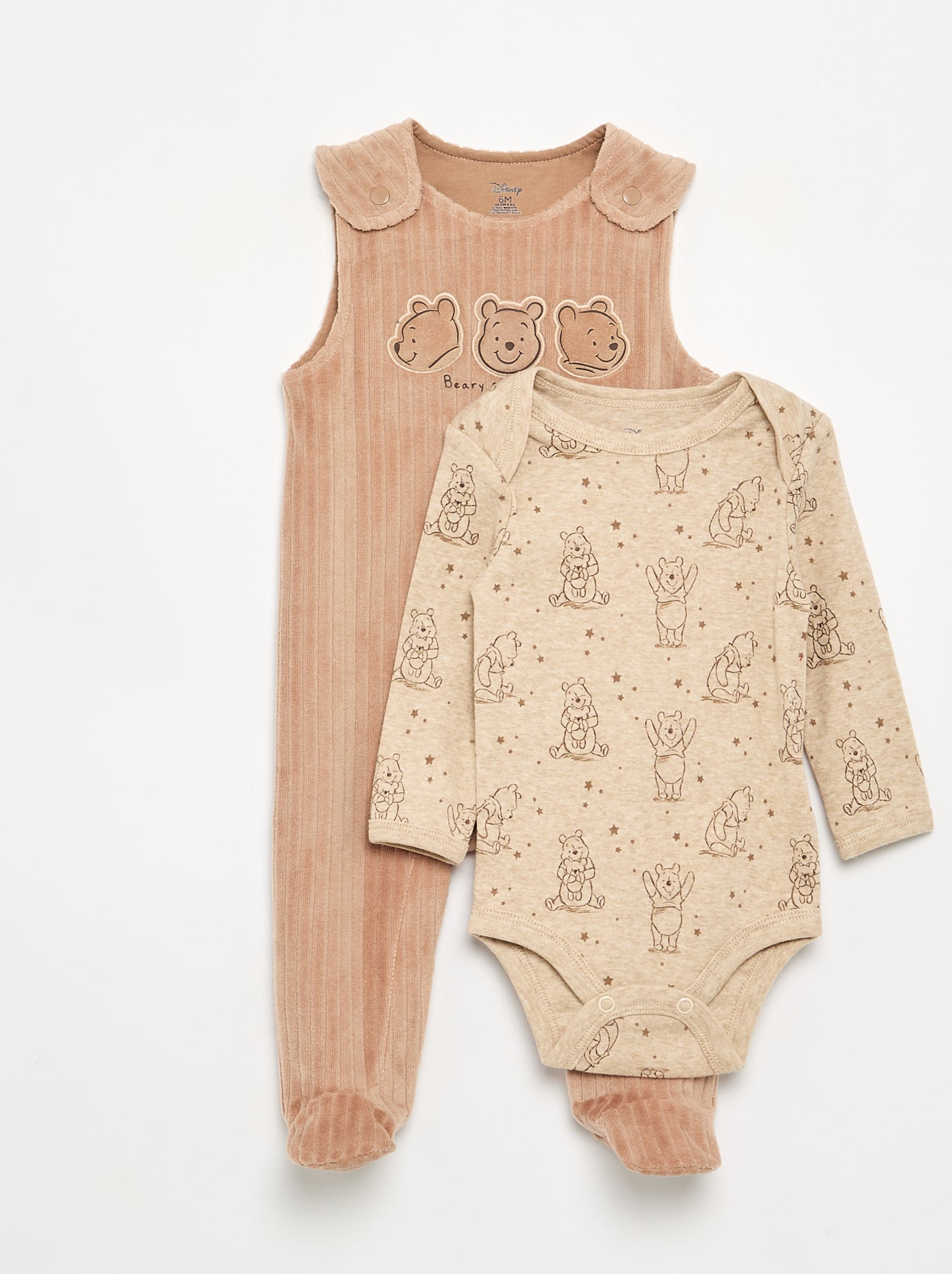 Ensemble nuit 2 pièces - Dors bien sans manches + body - Beige (GEH38_3)