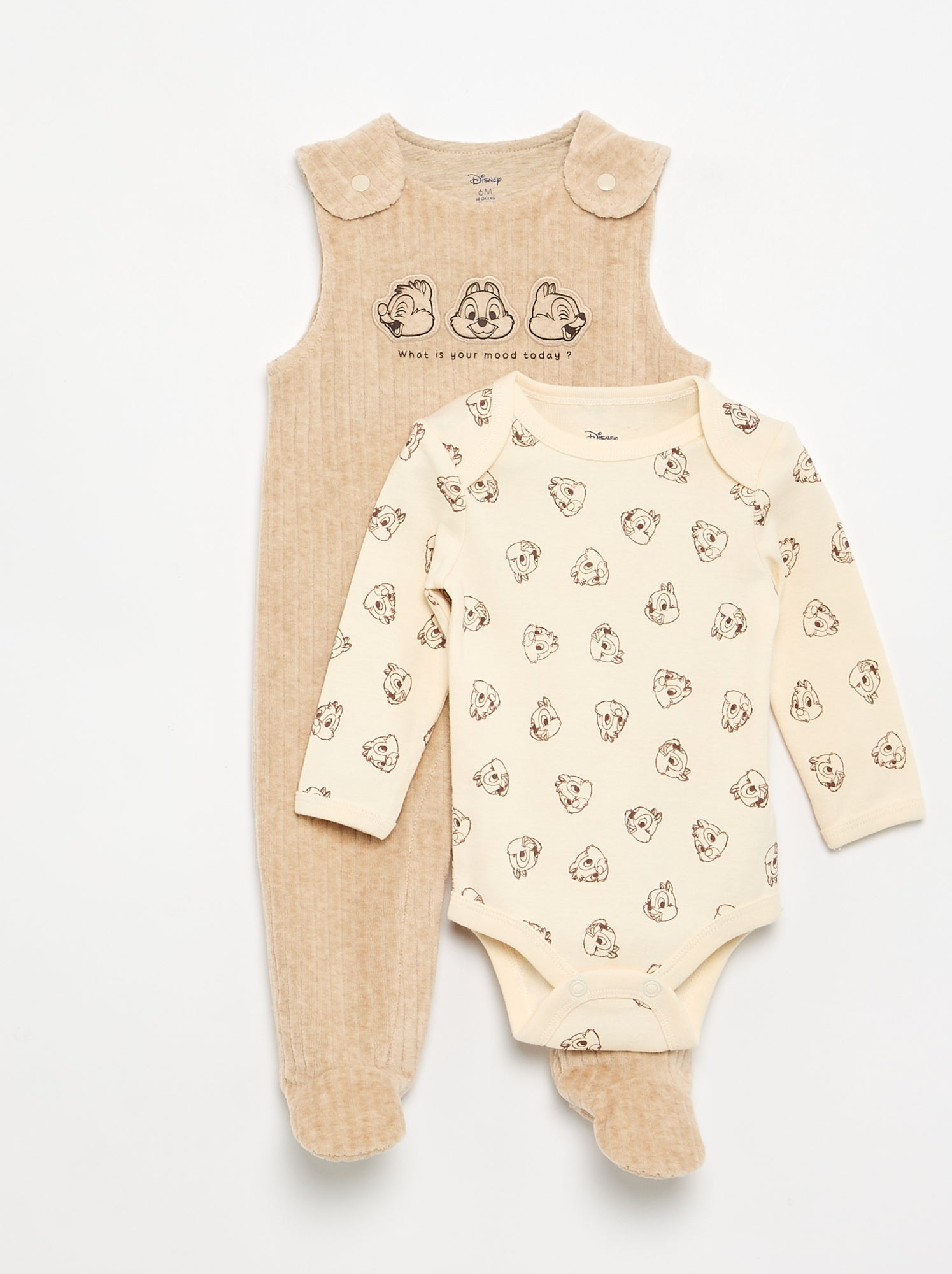 Ensemble nuit 2 pièces - Dors bien sans manches + body - Beige (GEH38_4)
