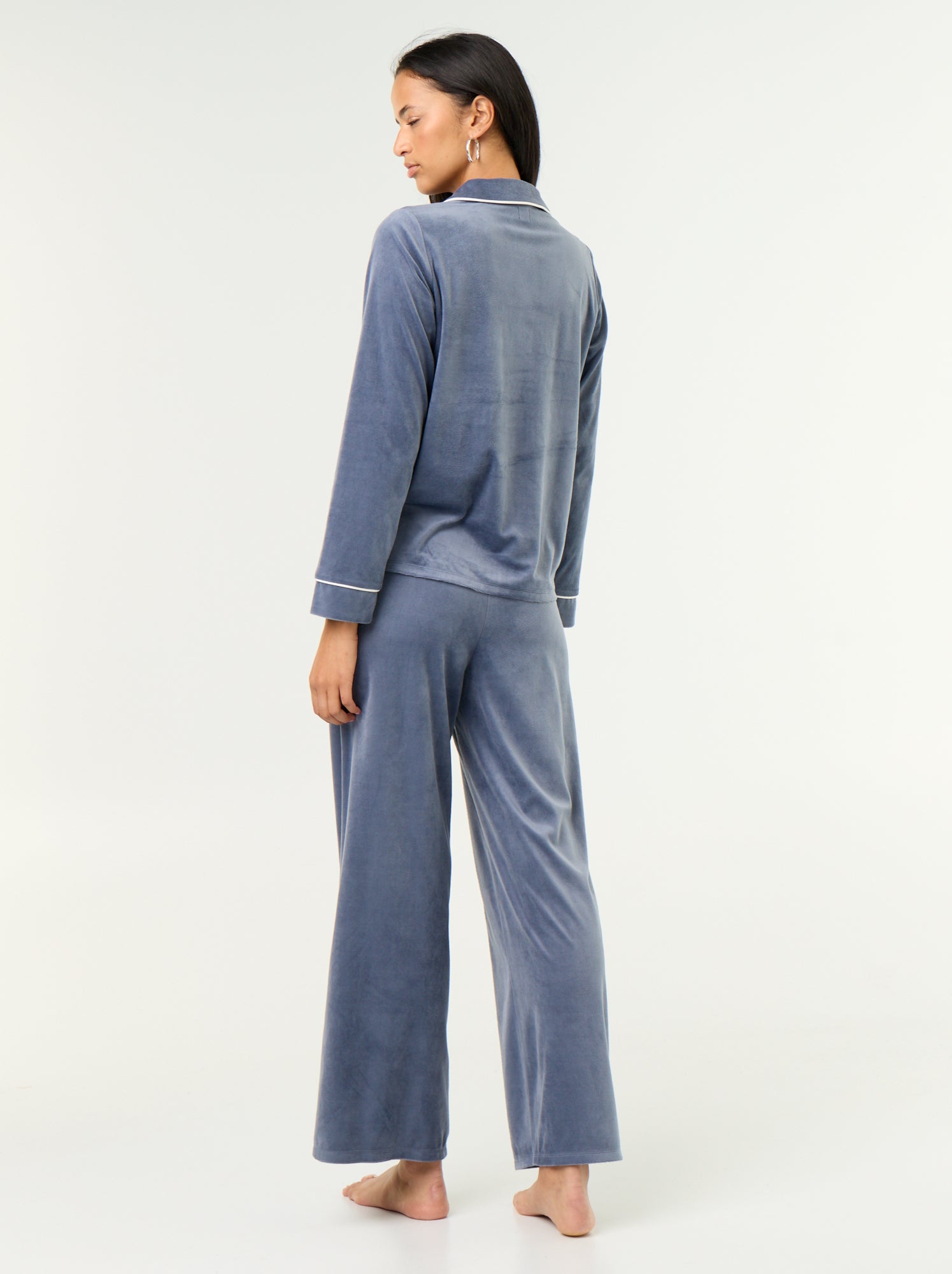 Ensemble pyjama 2 pièces - Chemisier + pantalon - Gris