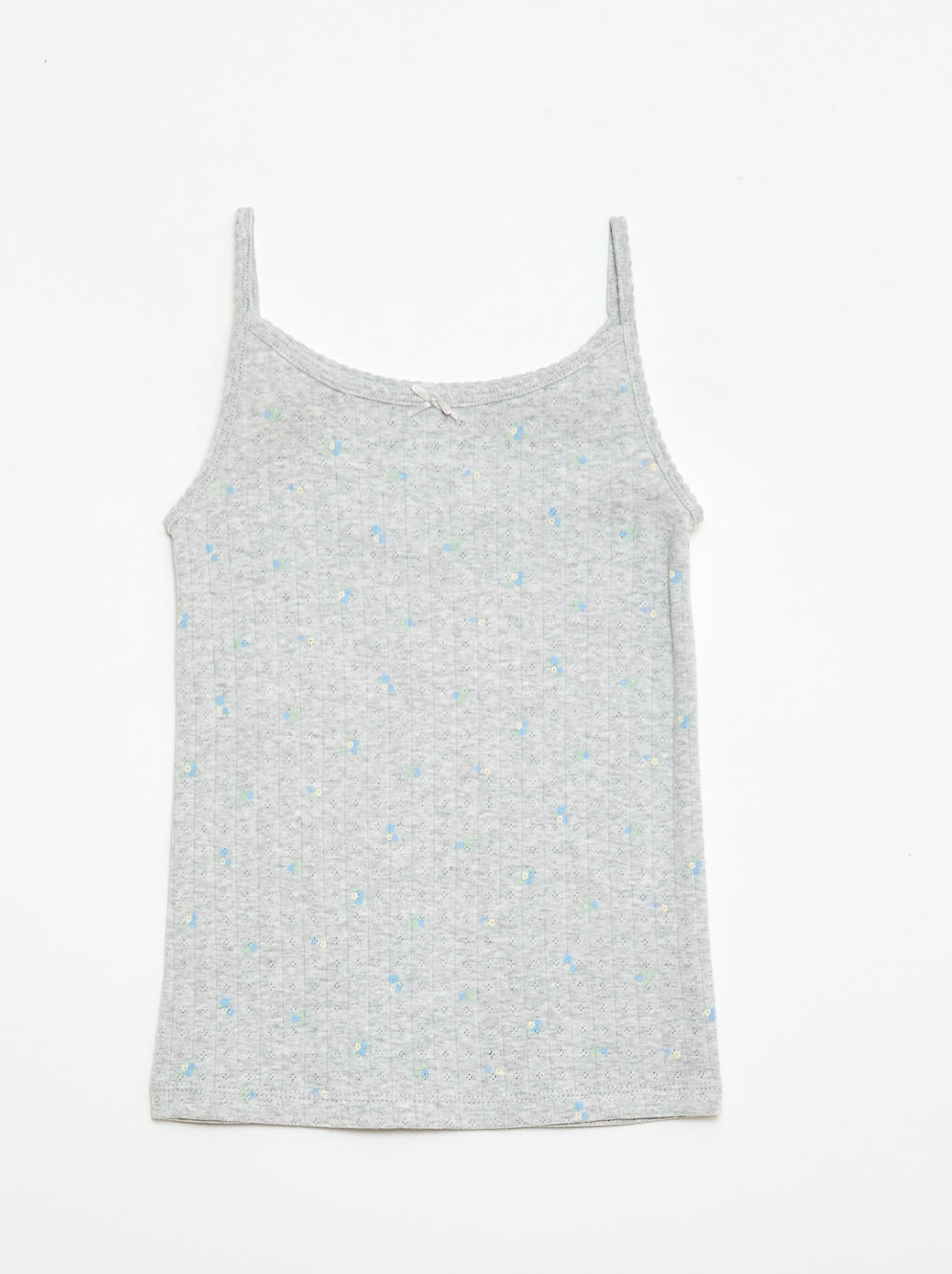 Ensemble pyjama court débardeur + short à motif - 2 pièces - Gris