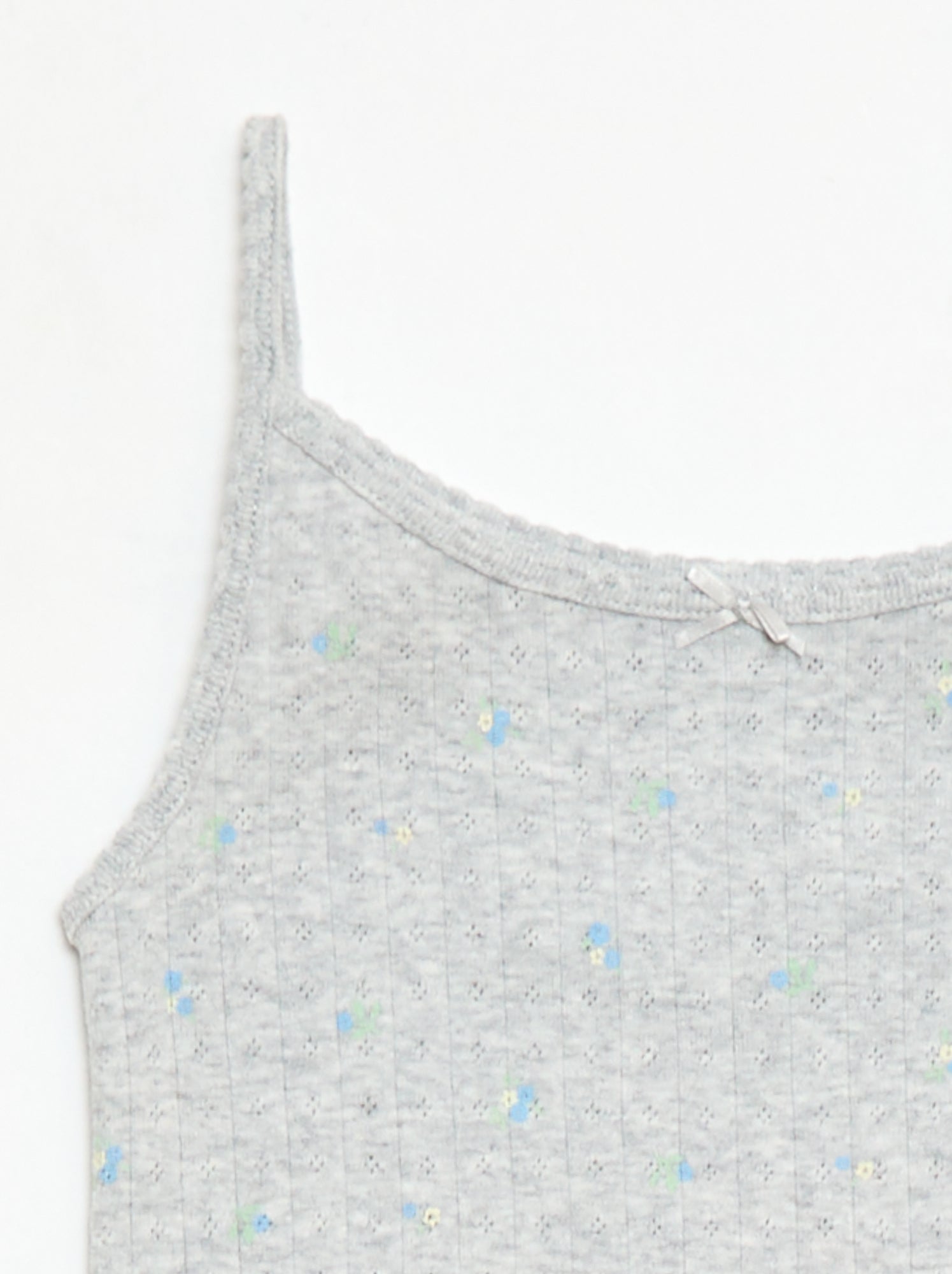 Ensemble pyjama court débardeur + short à motif - 2 pièces - Gris