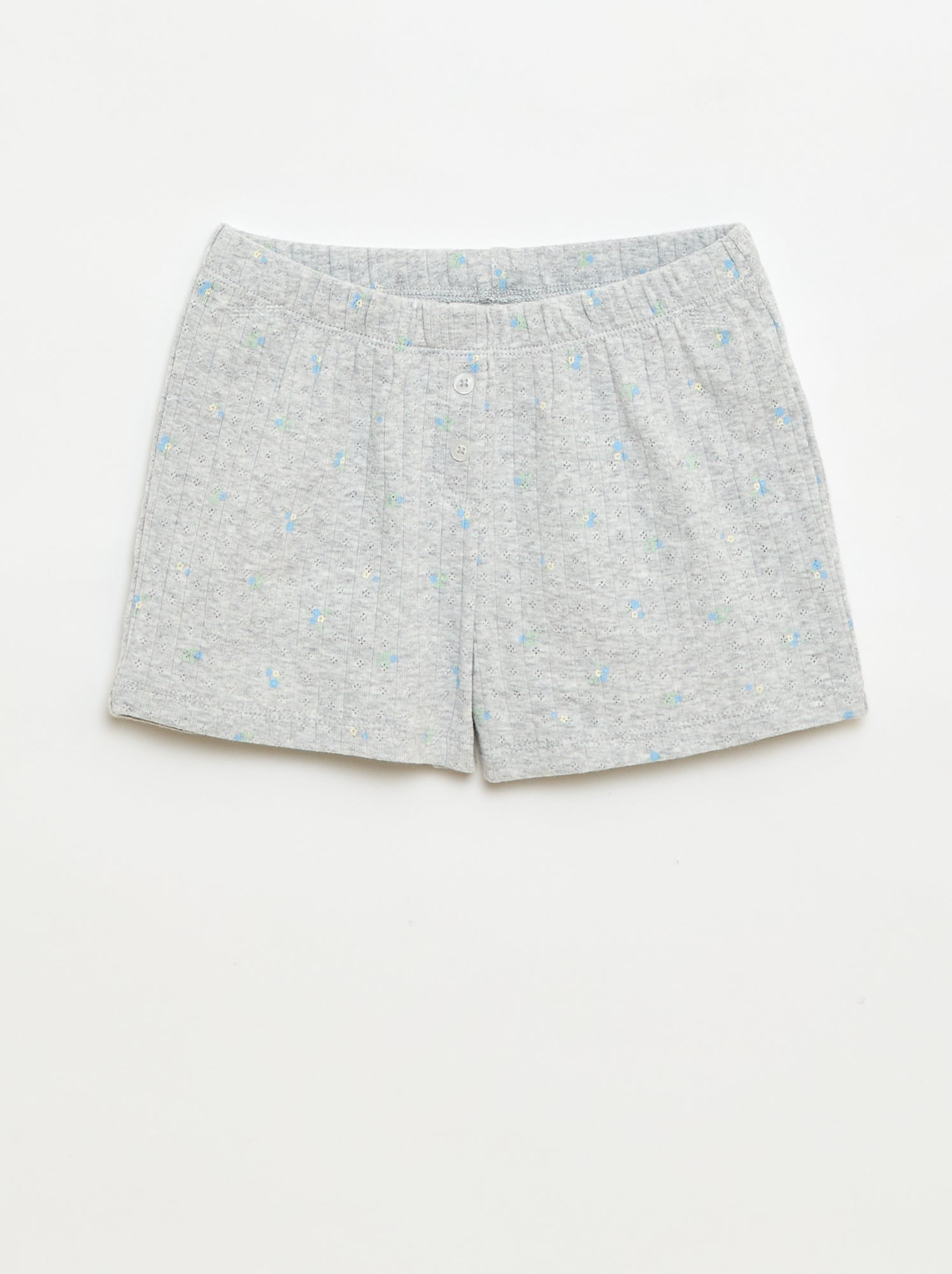 Ensemble pyjama court débardeur + short à motif - 2 pièces - Gris