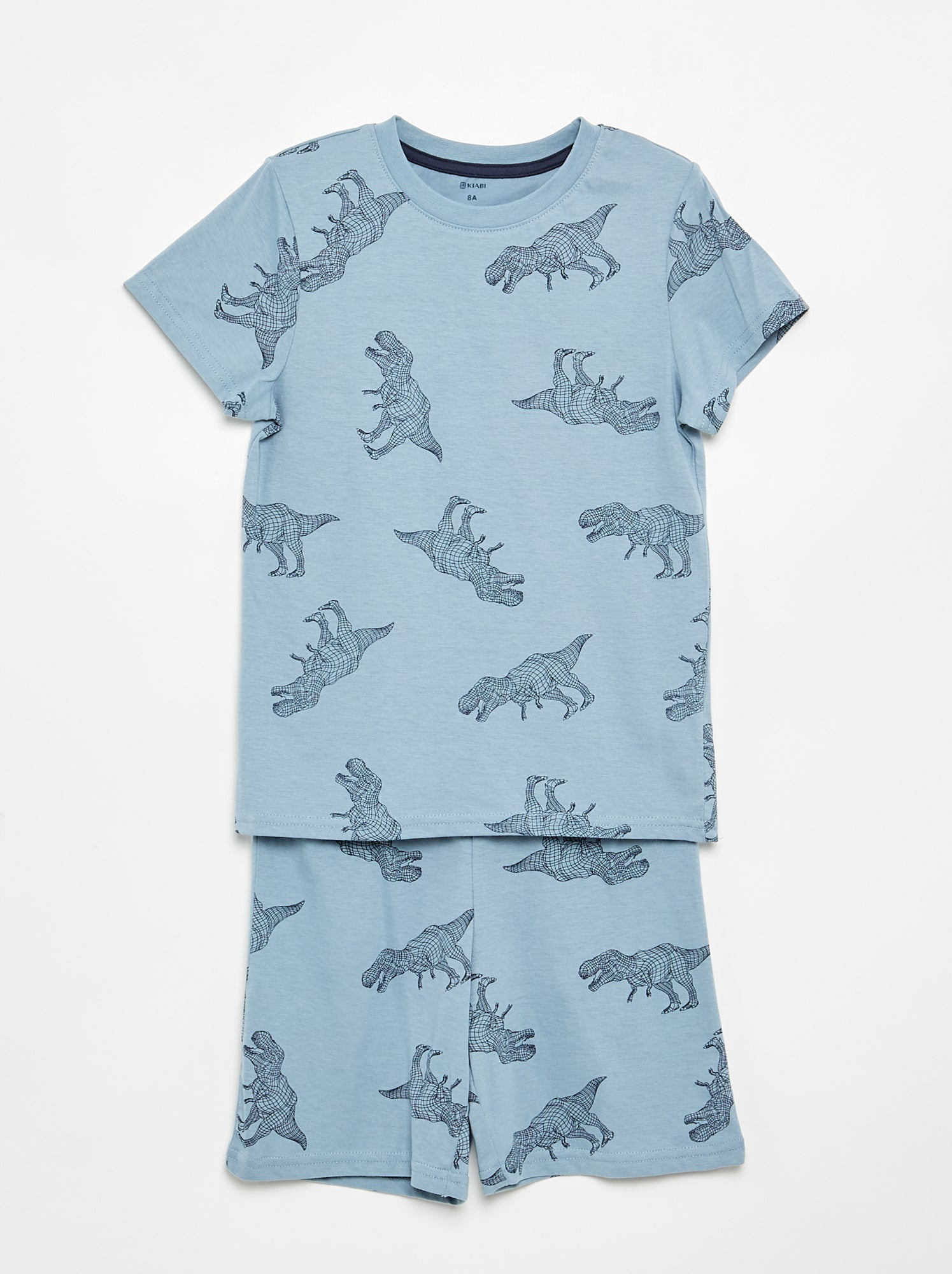 Ensemble pyjama court short + t-shirt - 2 pièces - Bleu