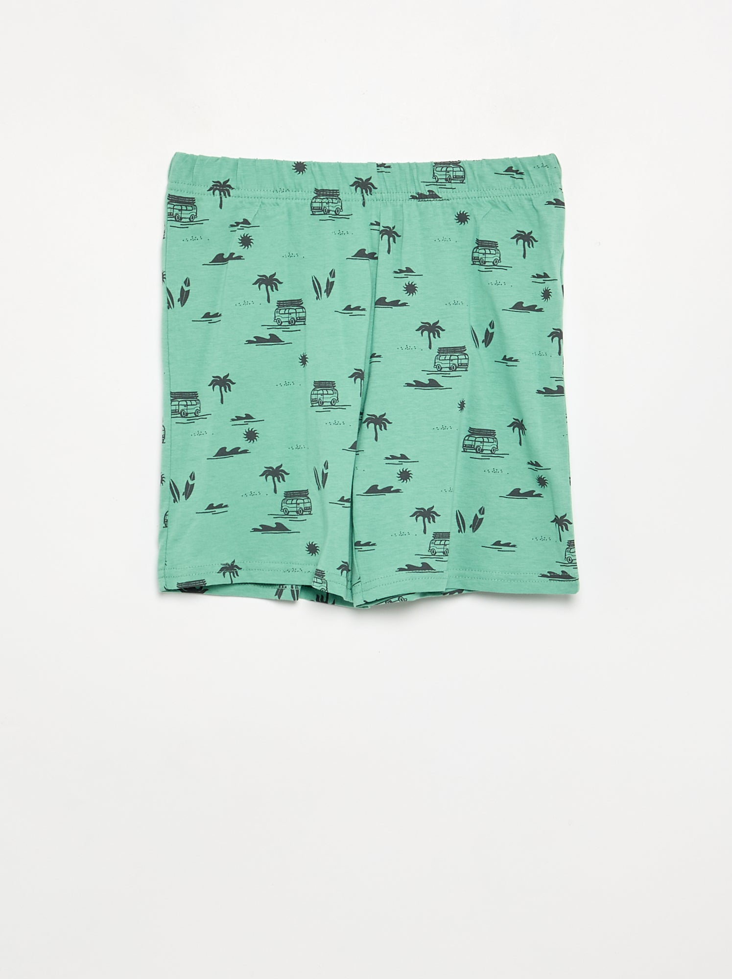 Ensemble pyjama court short + t-shirt - 2 pièces - Vert