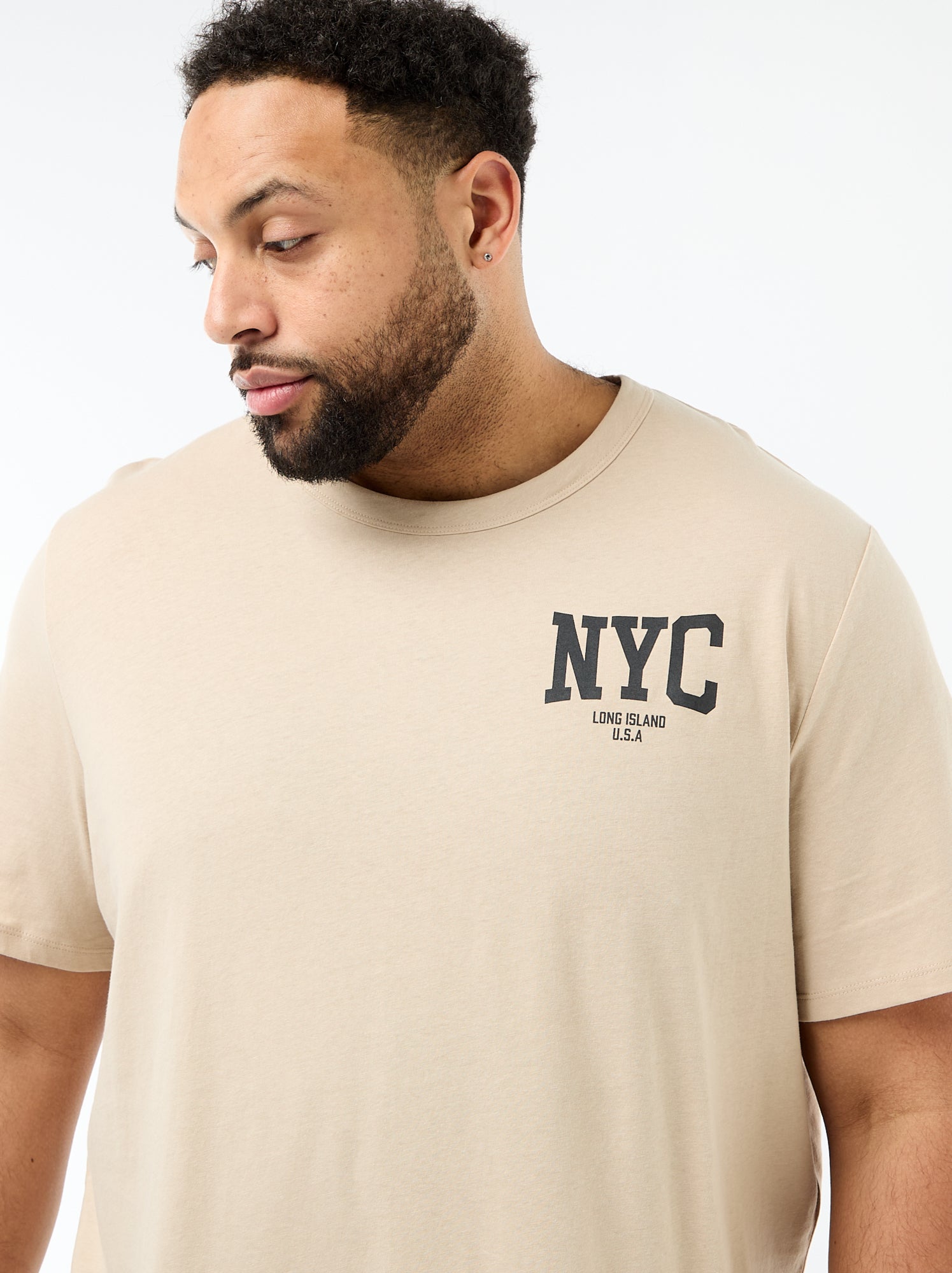 Ensemble pyjama court t-shirt + short - 2 pièces - Beige