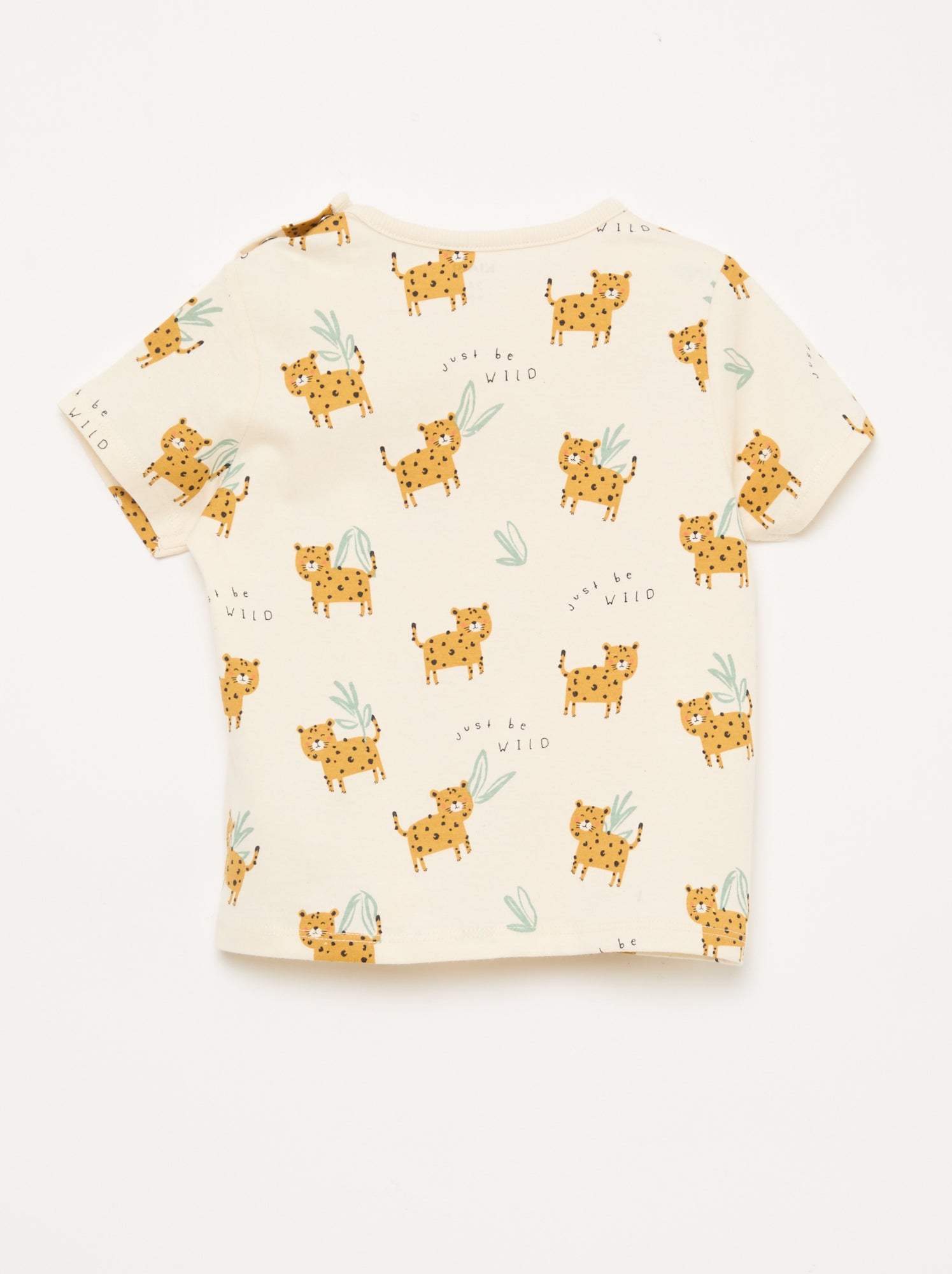 Ensemble pyjama court t-shirt + short - 2 pièces - Beige