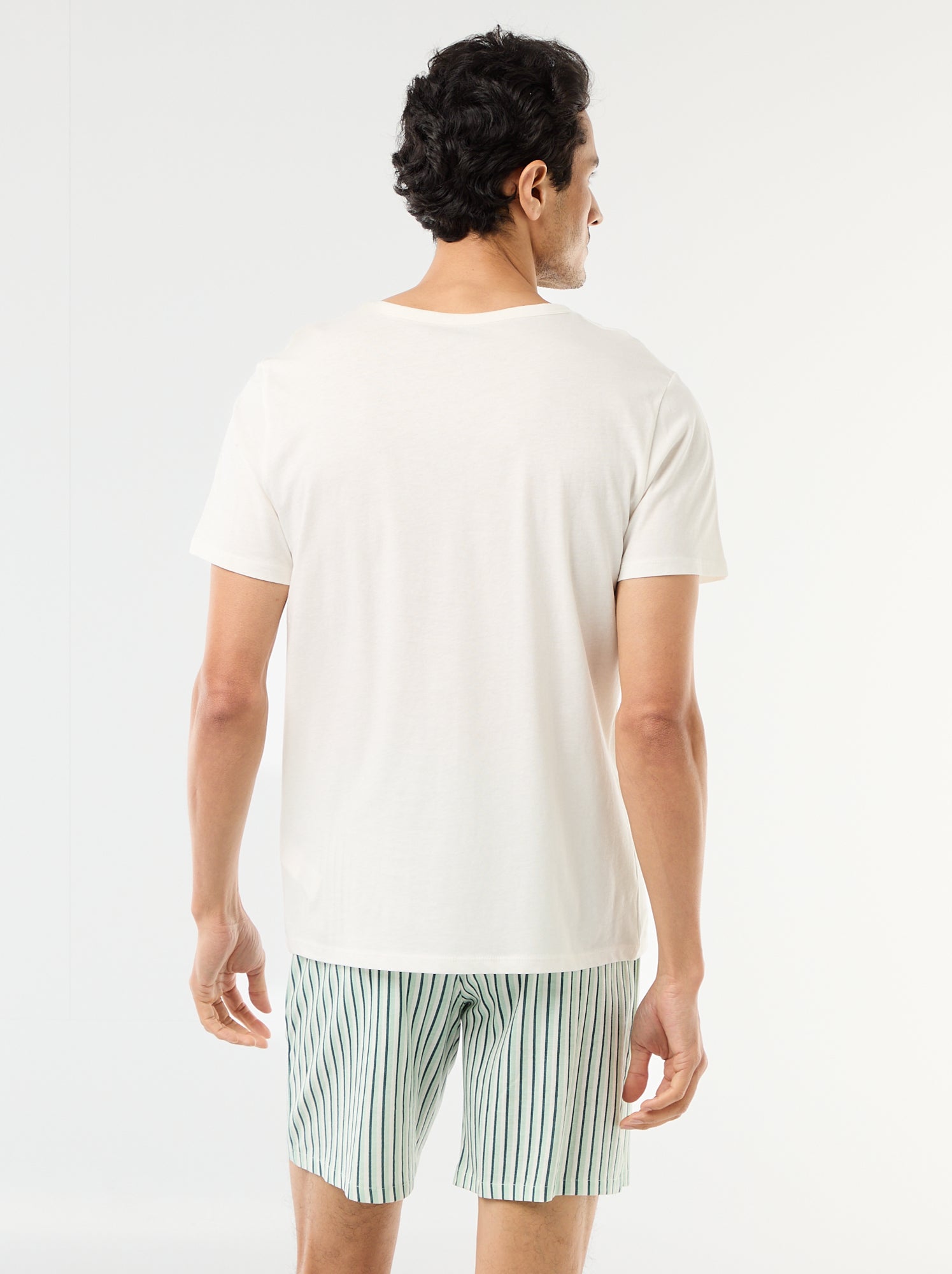 Ensemble pyjama court t-shirt + short - 2 pièces - Blanc