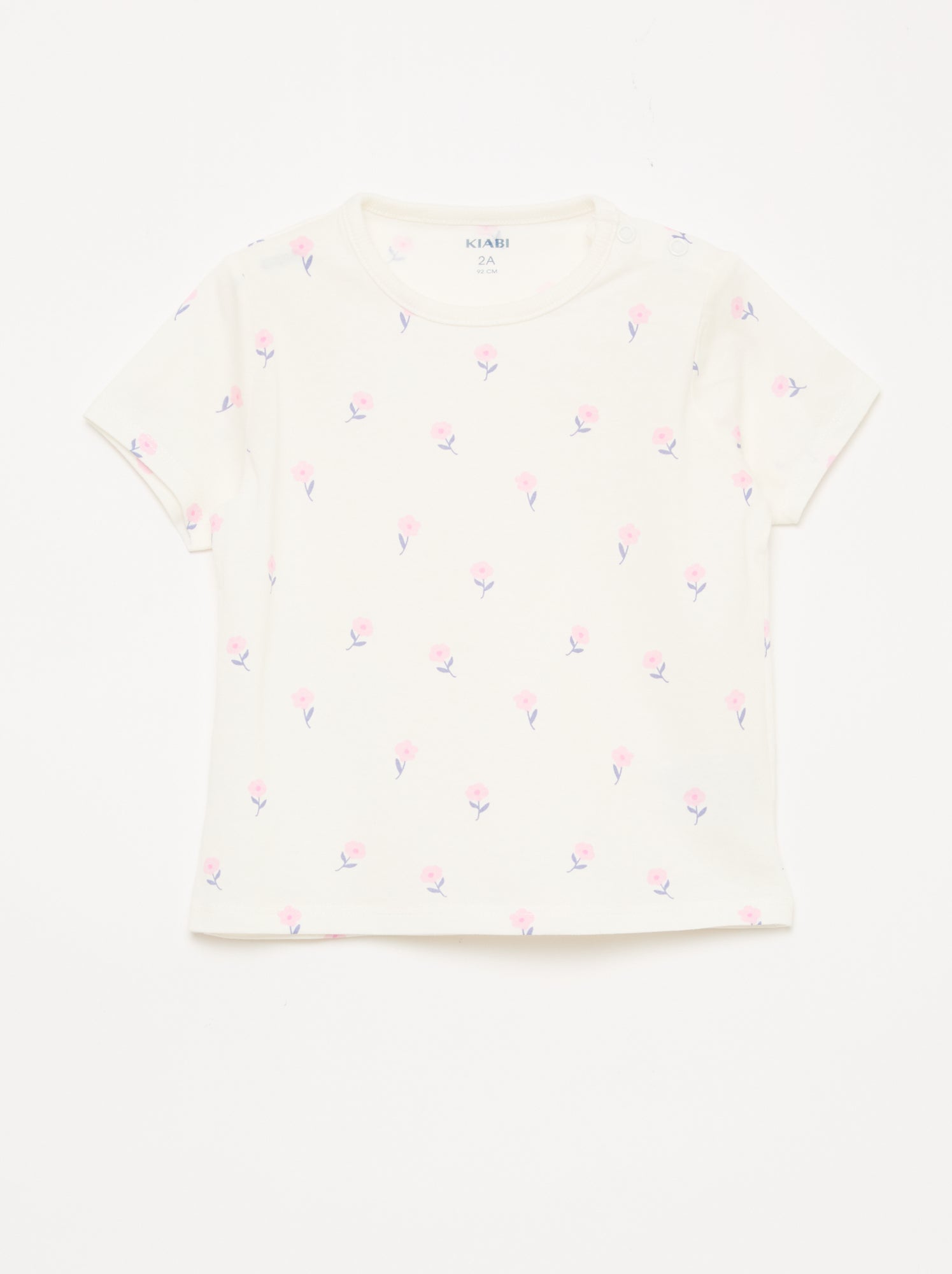 Ensemble pyjama court t-shirt + short - 2 pièces - Blanc