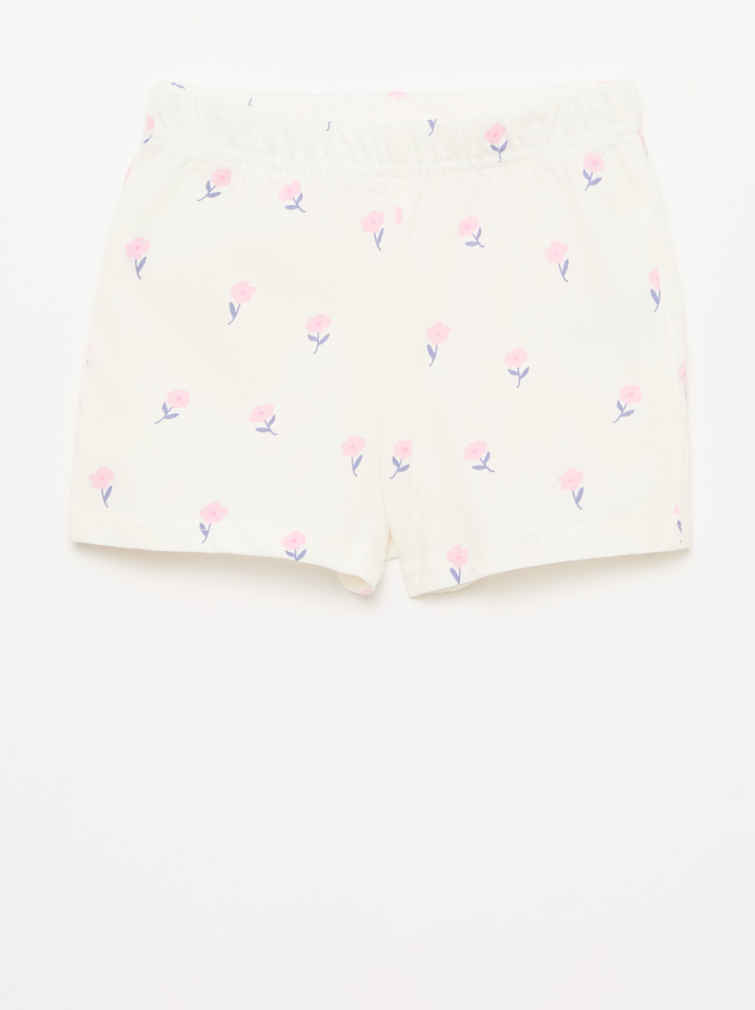 Ensemble pyjama court t-shirt + short - 2 pièces - Blanc