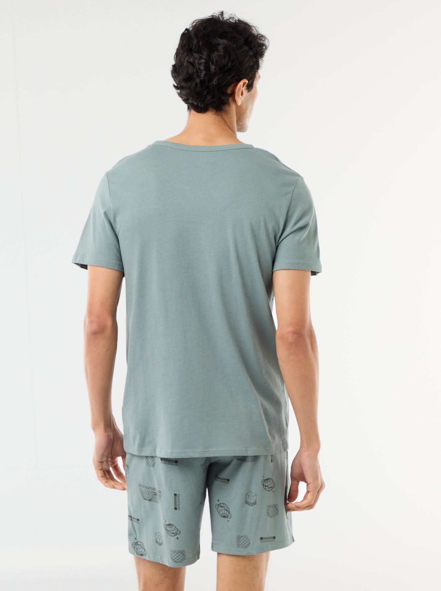 Ensemble pyjama court t-shirt + short - 2 pièces - Bleu