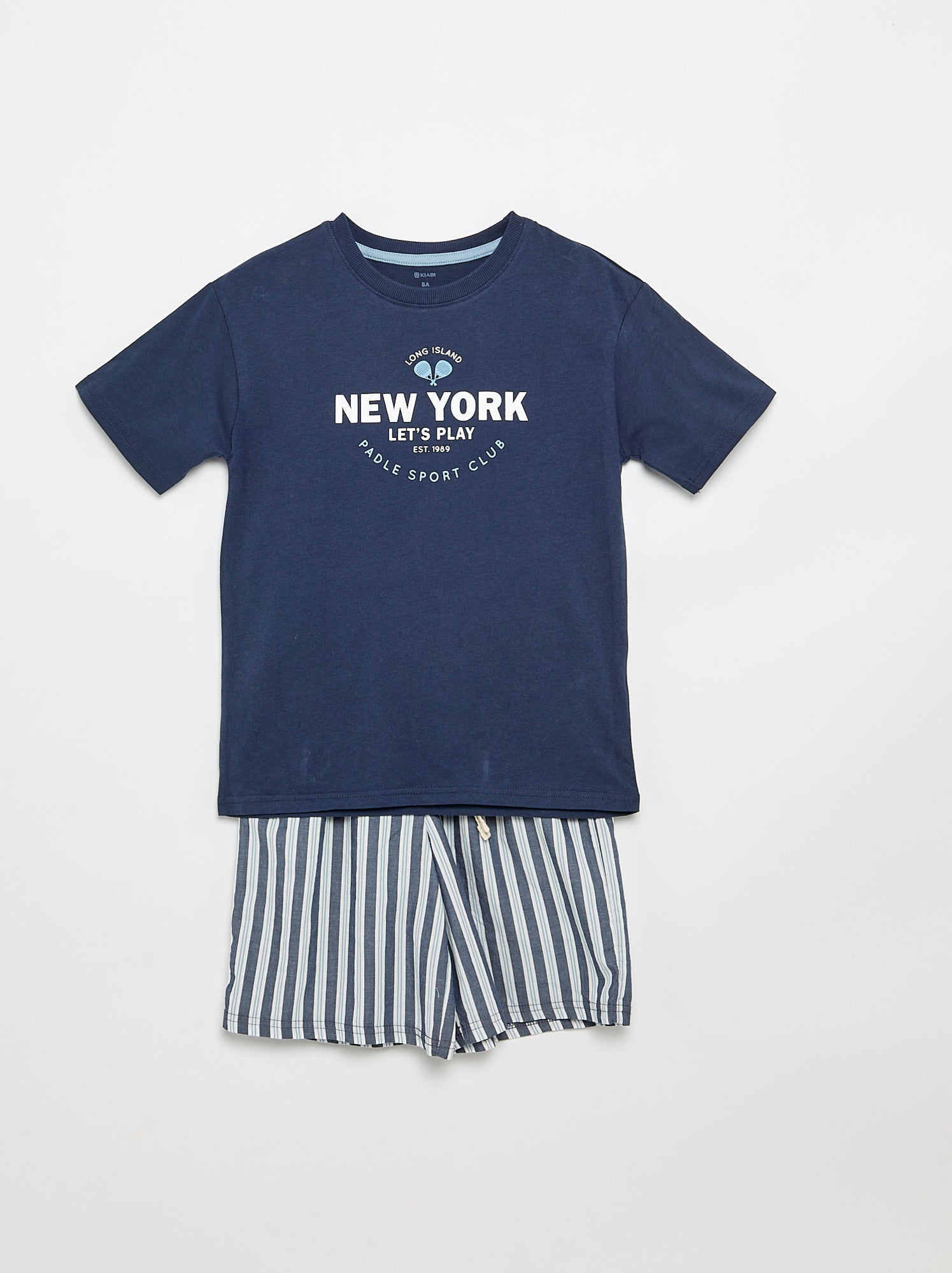 Ensemble pyjama court t-shirt + short - 2 pièces - Bleu