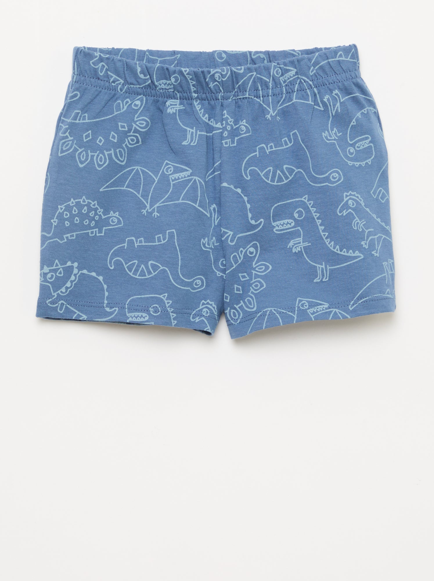 Ensemble pyjama court t-shirt + short - 2 pièces - Bleu (EYY90_3)