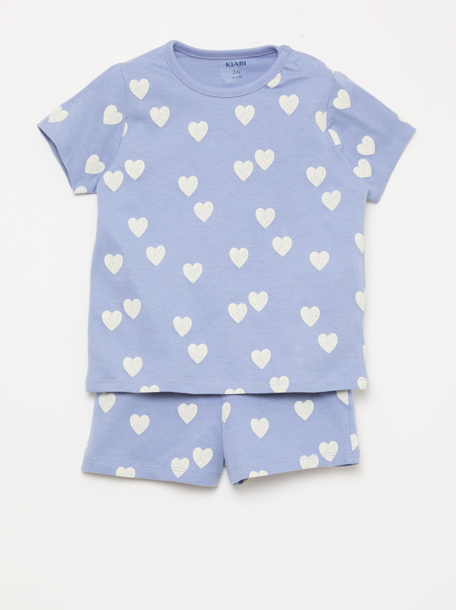 Ensemble pyjama court t-shirt + short - 2 pièces - Bleu (EYY90_4)