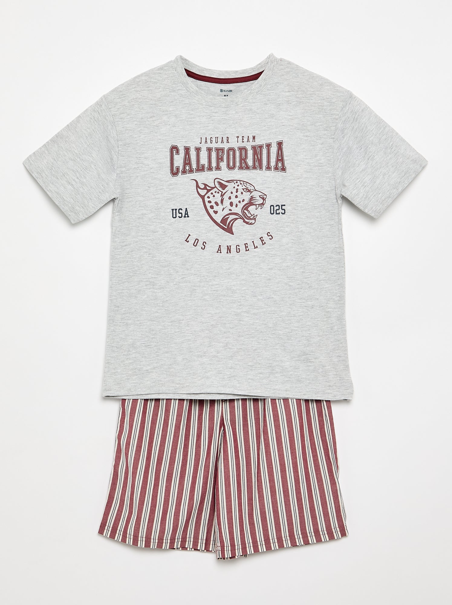 Ensemble pyjama court t-shirt + short - 2 pièces - Gris