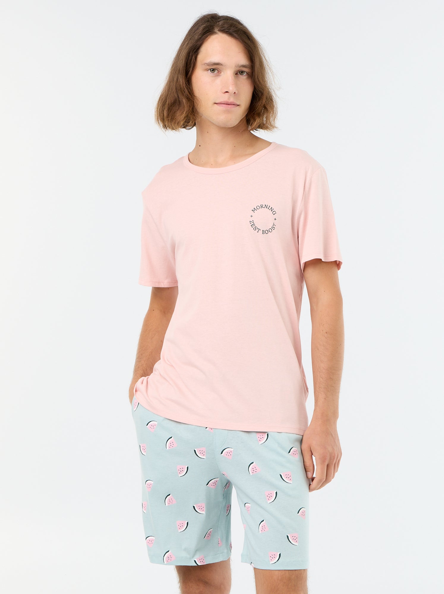 Ensemble pyjama court t-shirt + short - 2 pièces - Rose