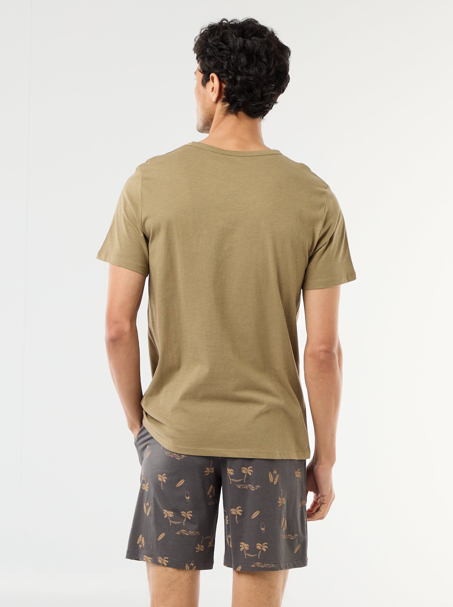 Ensemble pyjama court t-shirt + short - 2 pièces - Vert (EWX95_4)