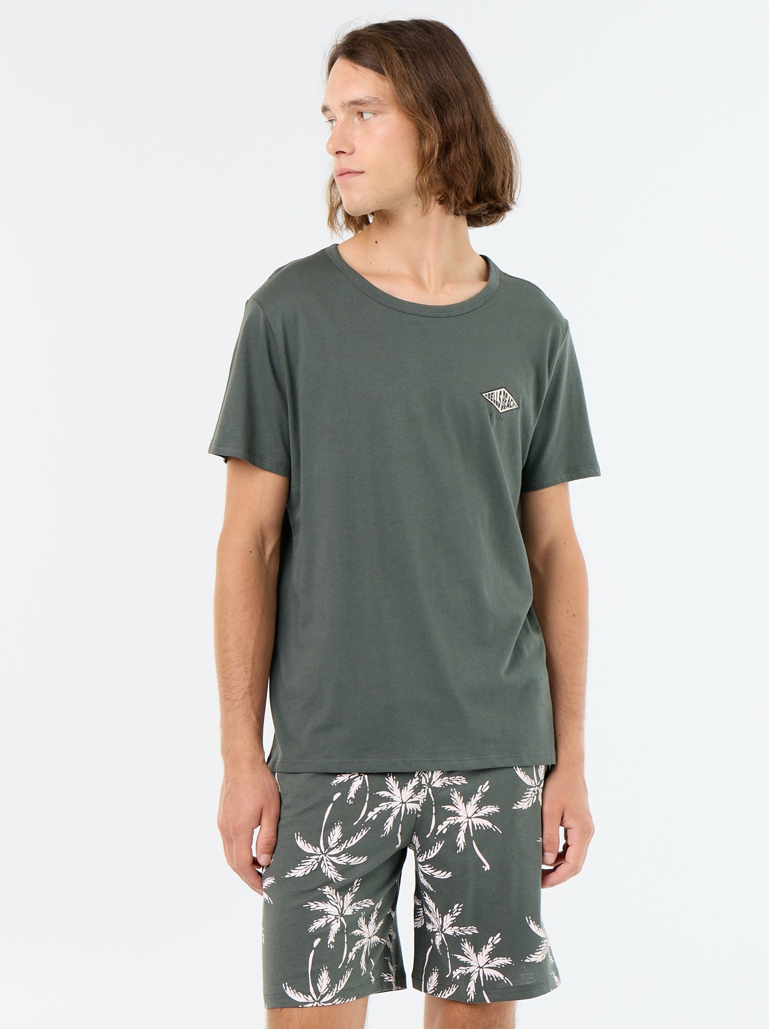 Ensemble pyjama court t-shirt + short - 2 pièces - Vert (EWX95_6)