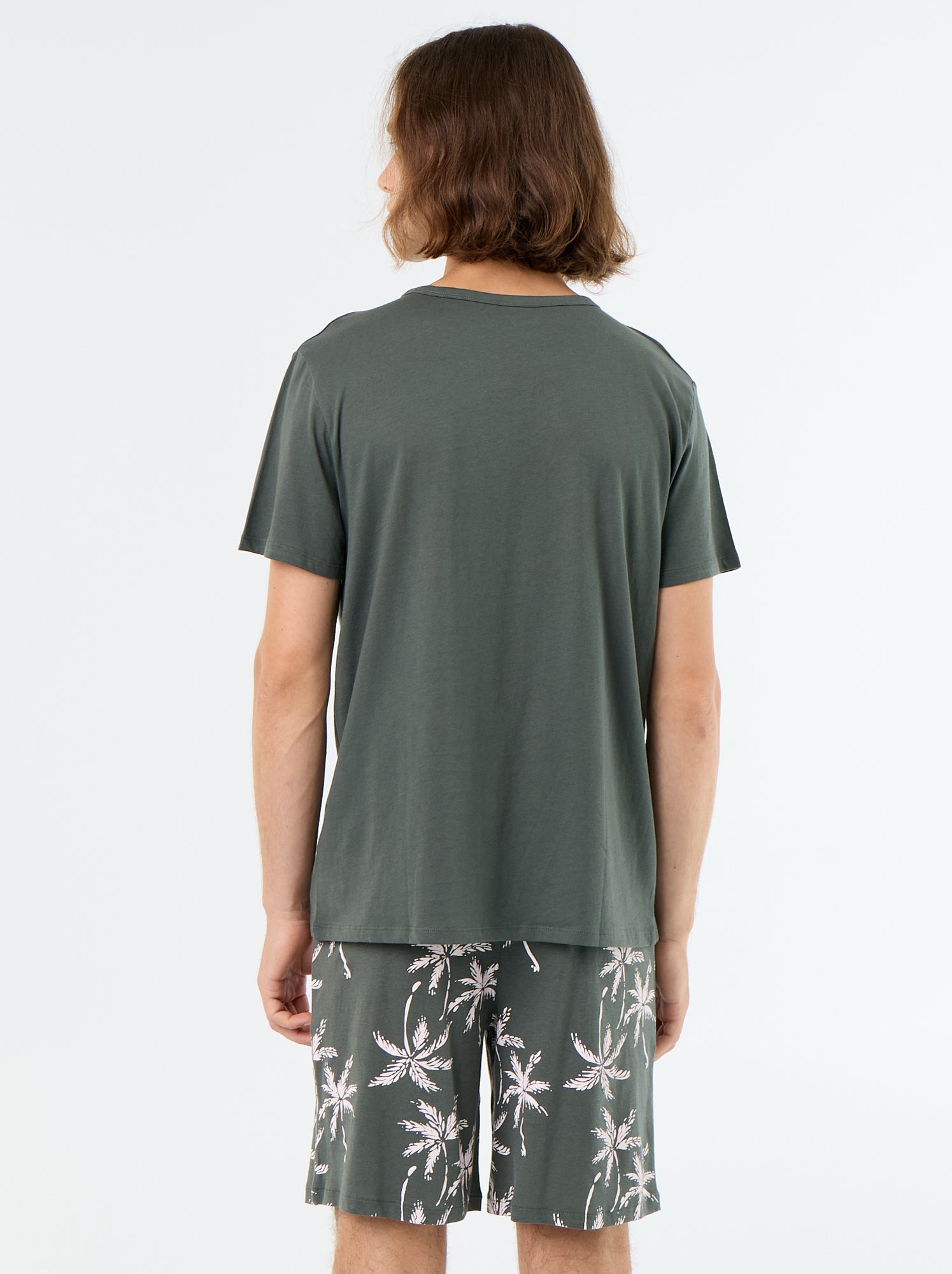 Ensemble pyjama court t-shirt + short - 2 pièces - Vert (EWX95_6)