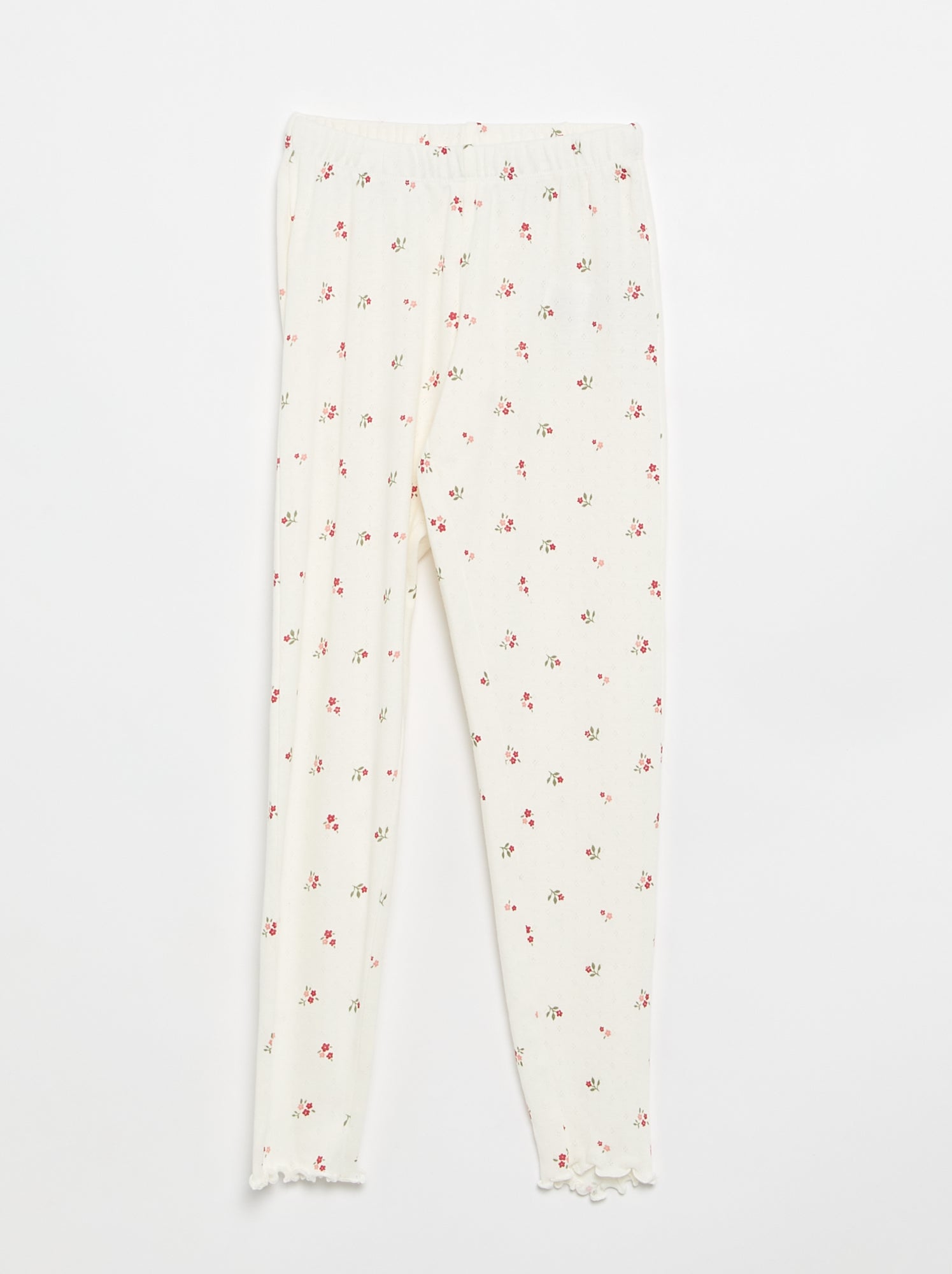 Ensemble pyjama long en maille pointelle - 2 pièces - Blanc