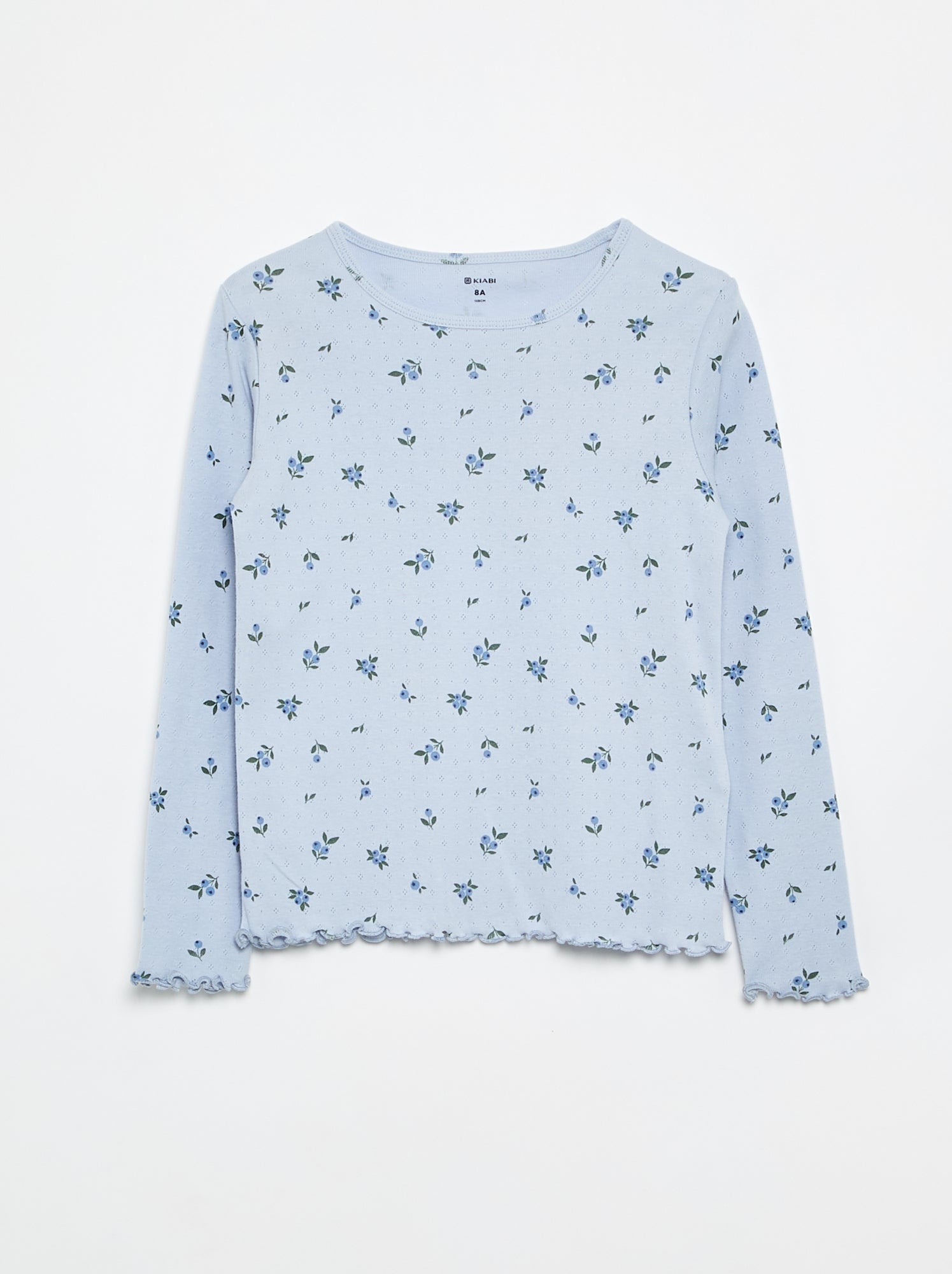 Ensemble pyjama long en maille pointelle - 2 pièces - Bleu