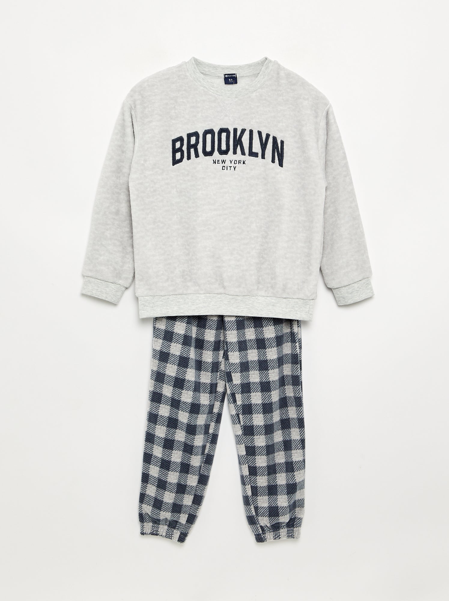 Ensemble pyjama long en polaire - 2 pièces - Gris
