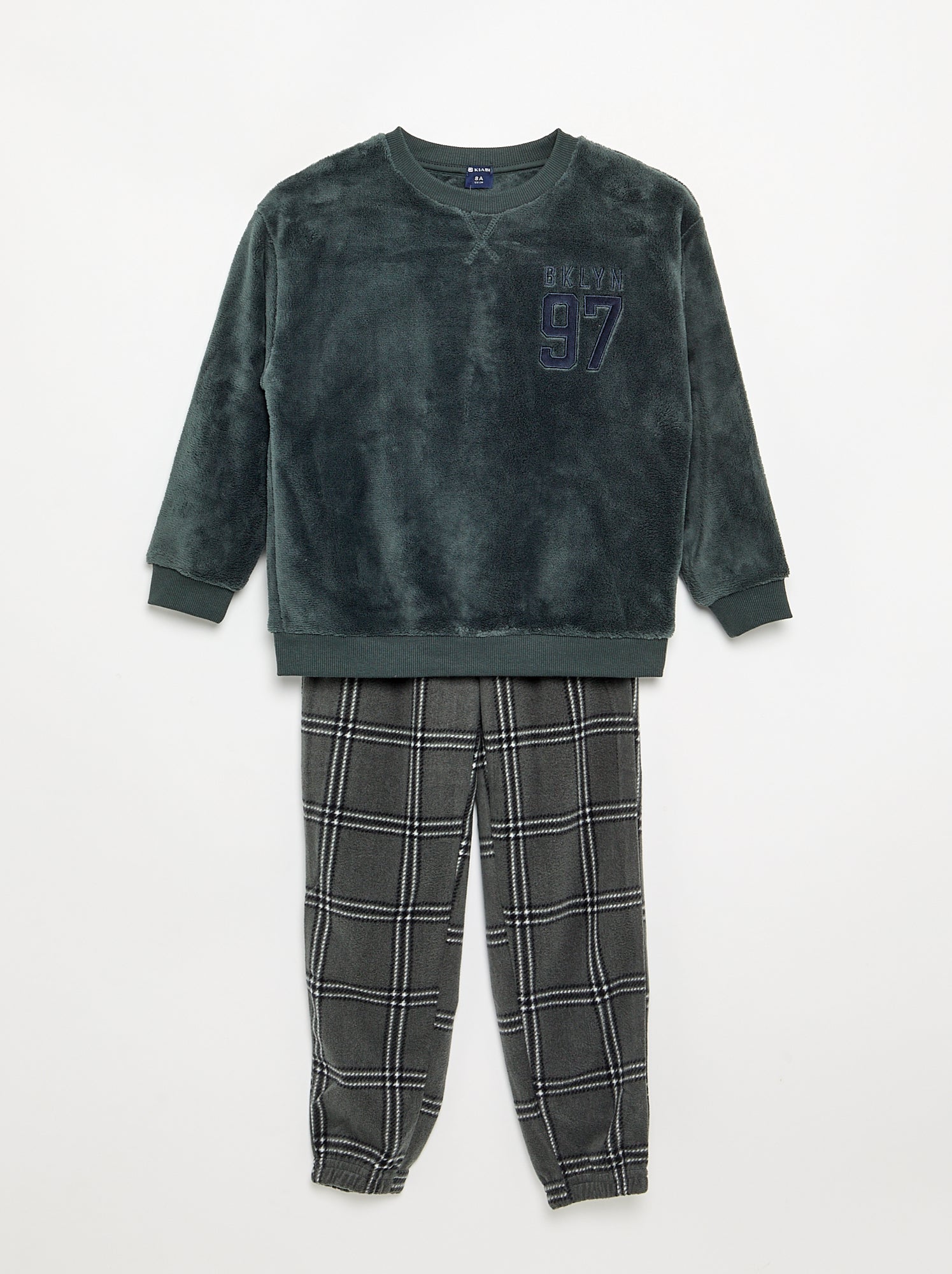 Ensemble pyjama long en polaire - 2 pièces - Vert
