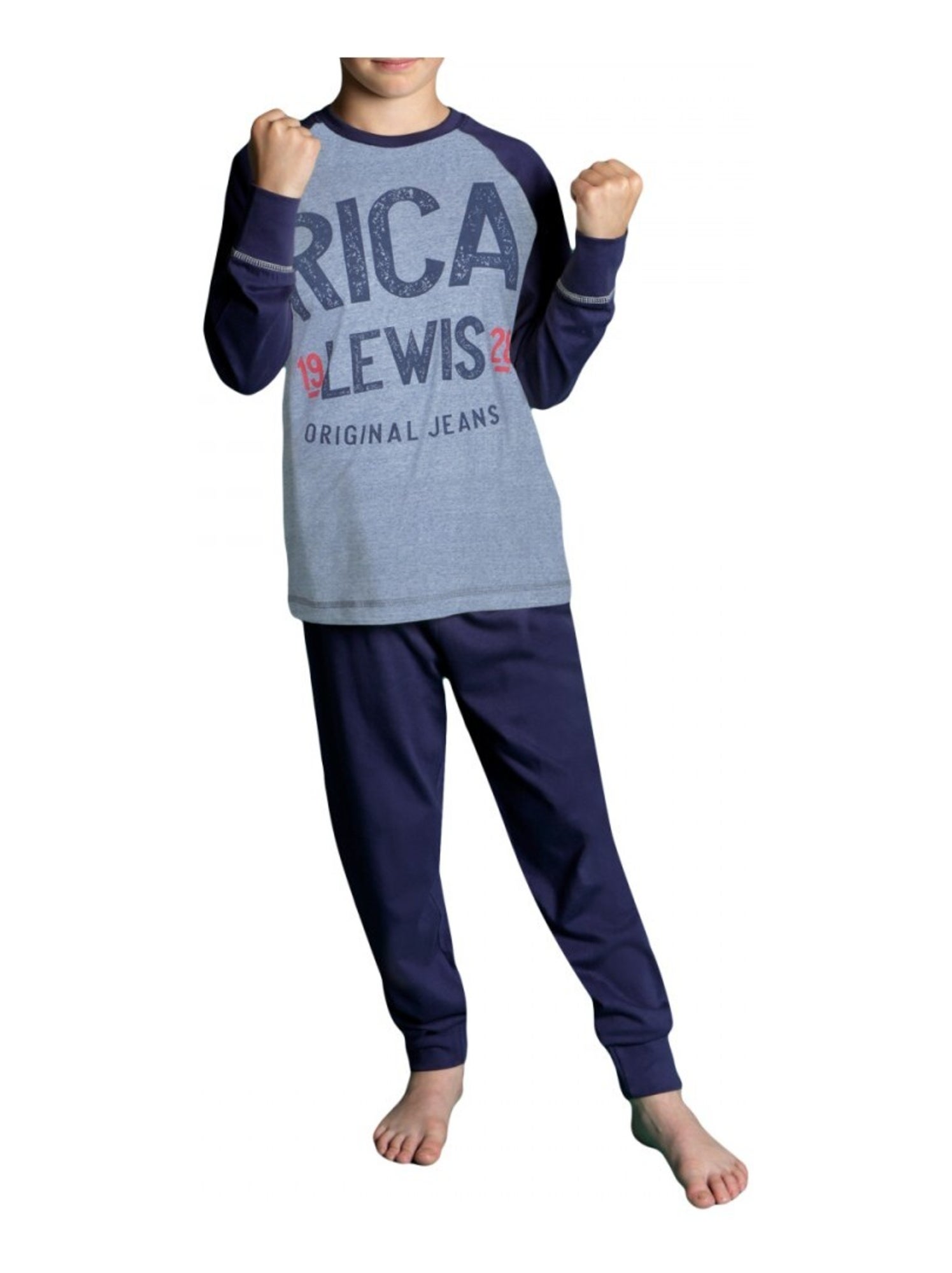 Ensemble pyjama long garçon - Bleu marine