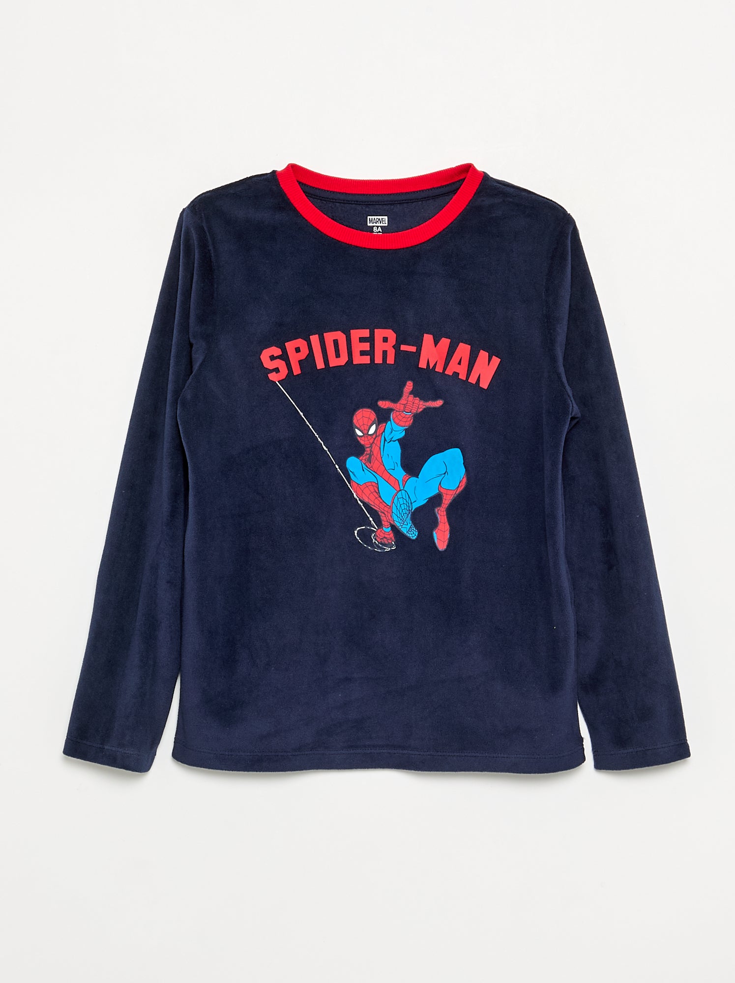 Ensemble pyjama long 'Spiderman' en polaire - 2 pièces - Bleu (GET14_1)