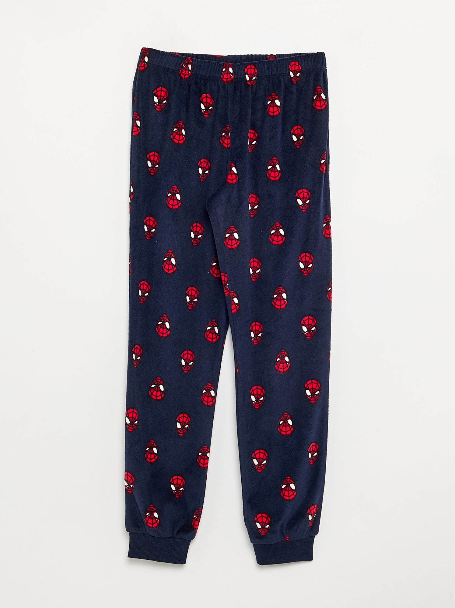 Ensemble pyjama long 'Spiderman' en polaire - 2 pièces - Bleu (GET14_1)